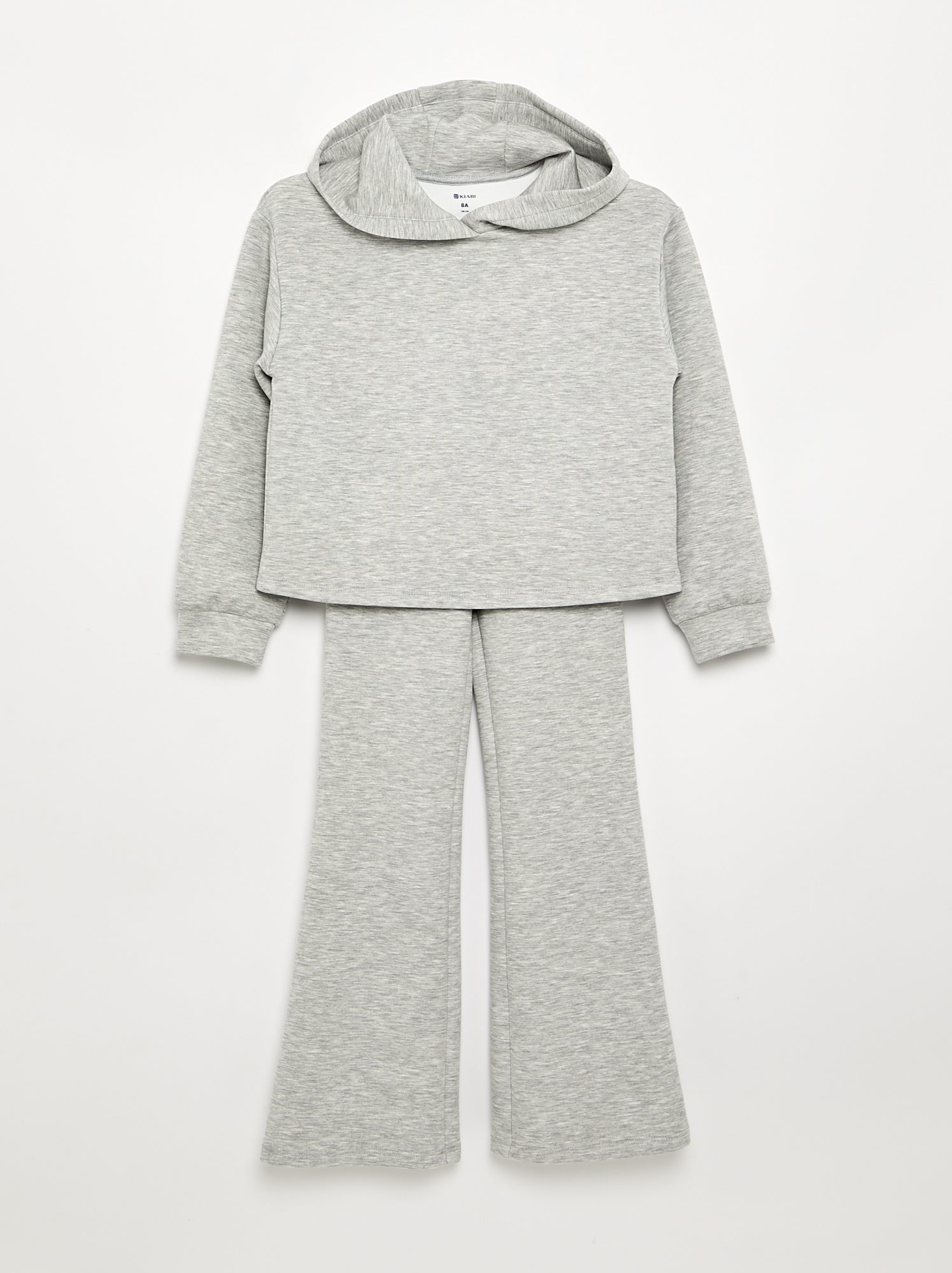 Ensemble 2 pièces - Sweat à capuche + legging flare - Gris