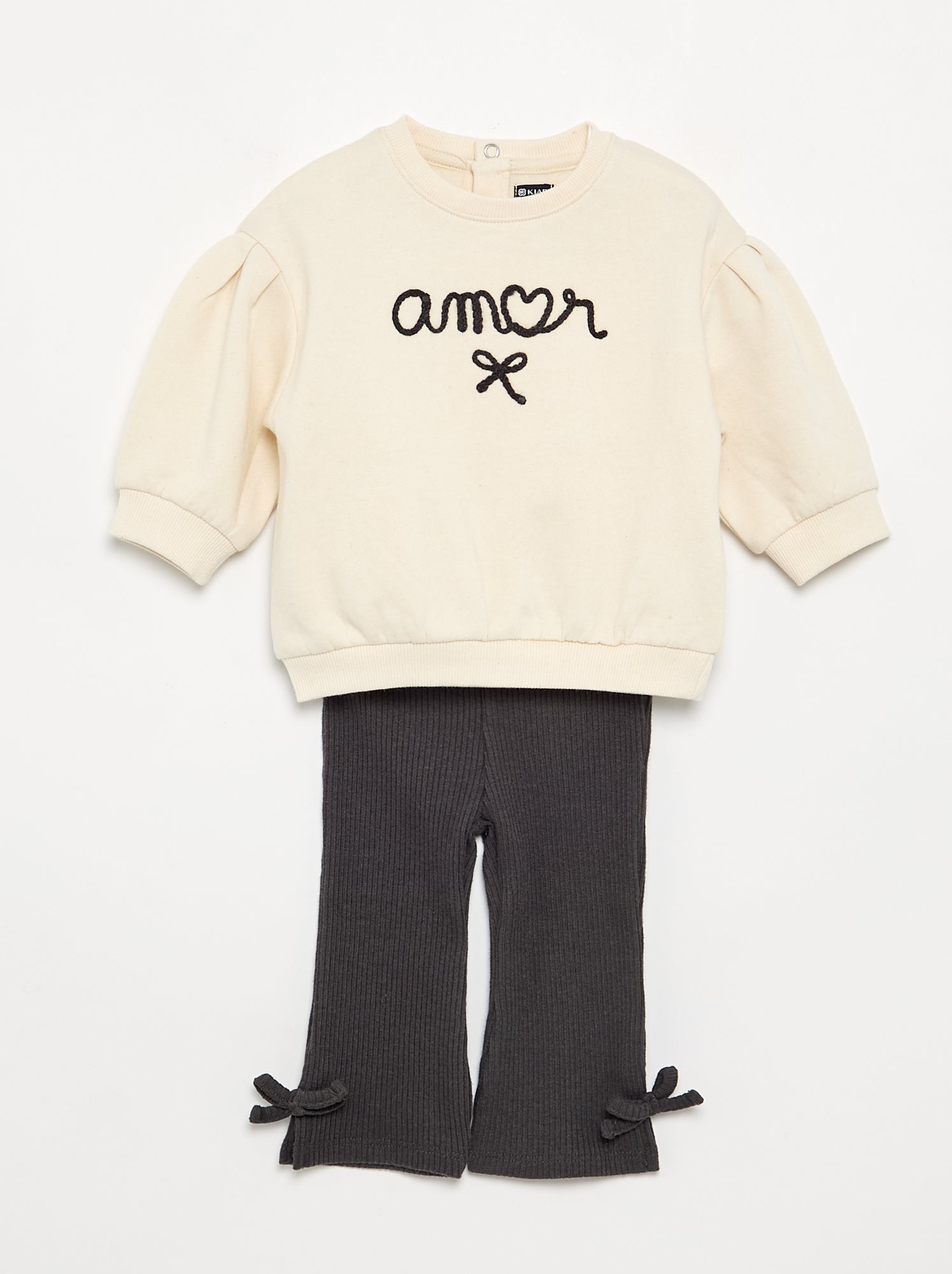Ensemble 2 pièces - sweat + pantalon - Beige
