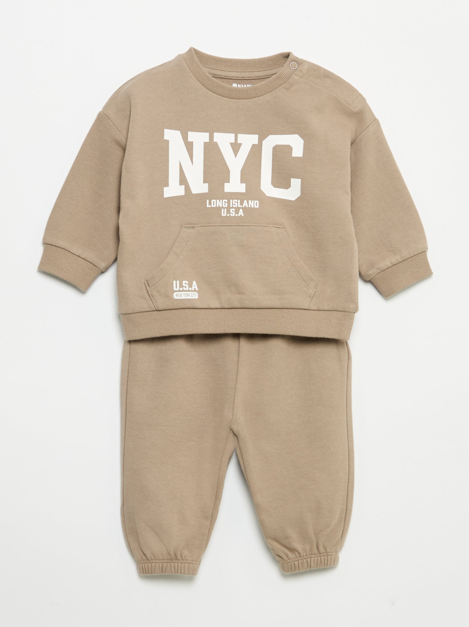 Ensemble 2 pièces - sweat + pantalon de jogging - Beige