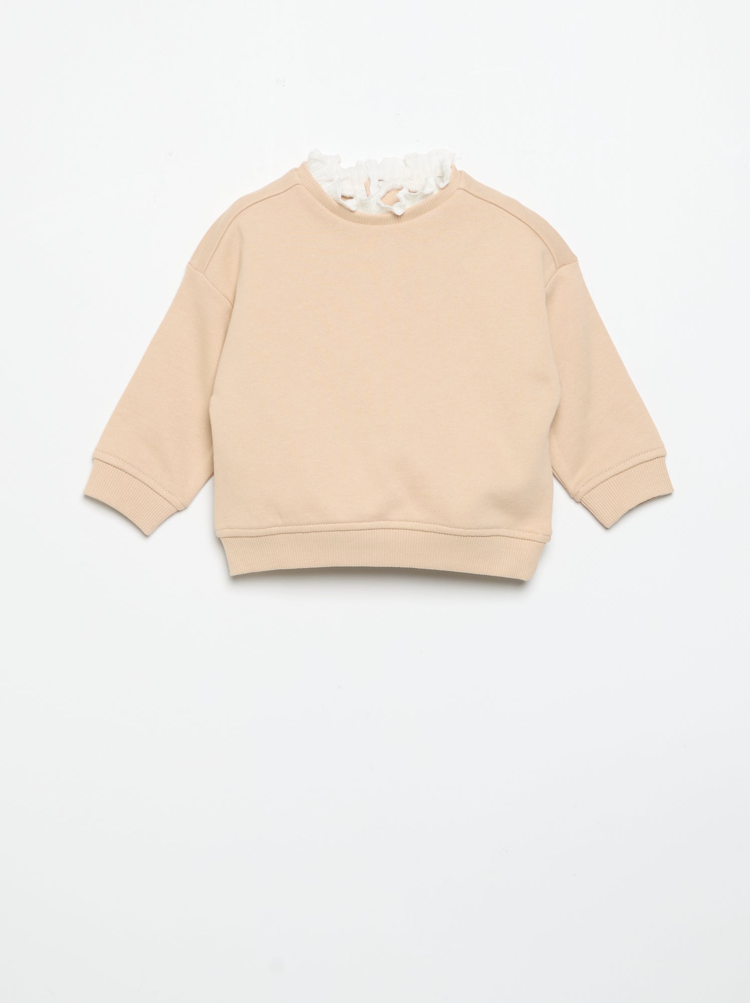 Ensemble 2 pièces - Sweat + pantalon large - Beige