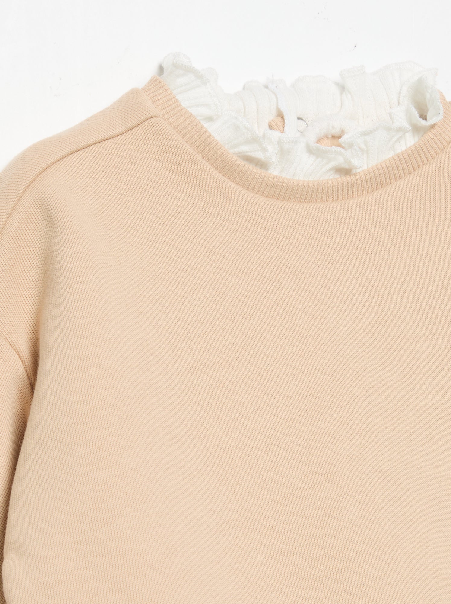 Ensemble 2 pièces - Sweat + pantalon large - Beige