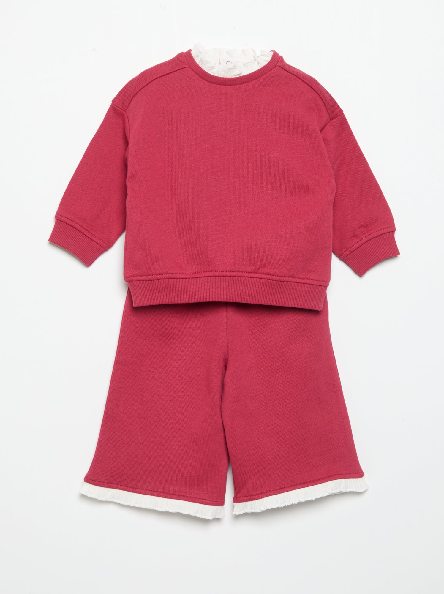 Ensemble 2 pièces - Sweat + pantalon large - Rose