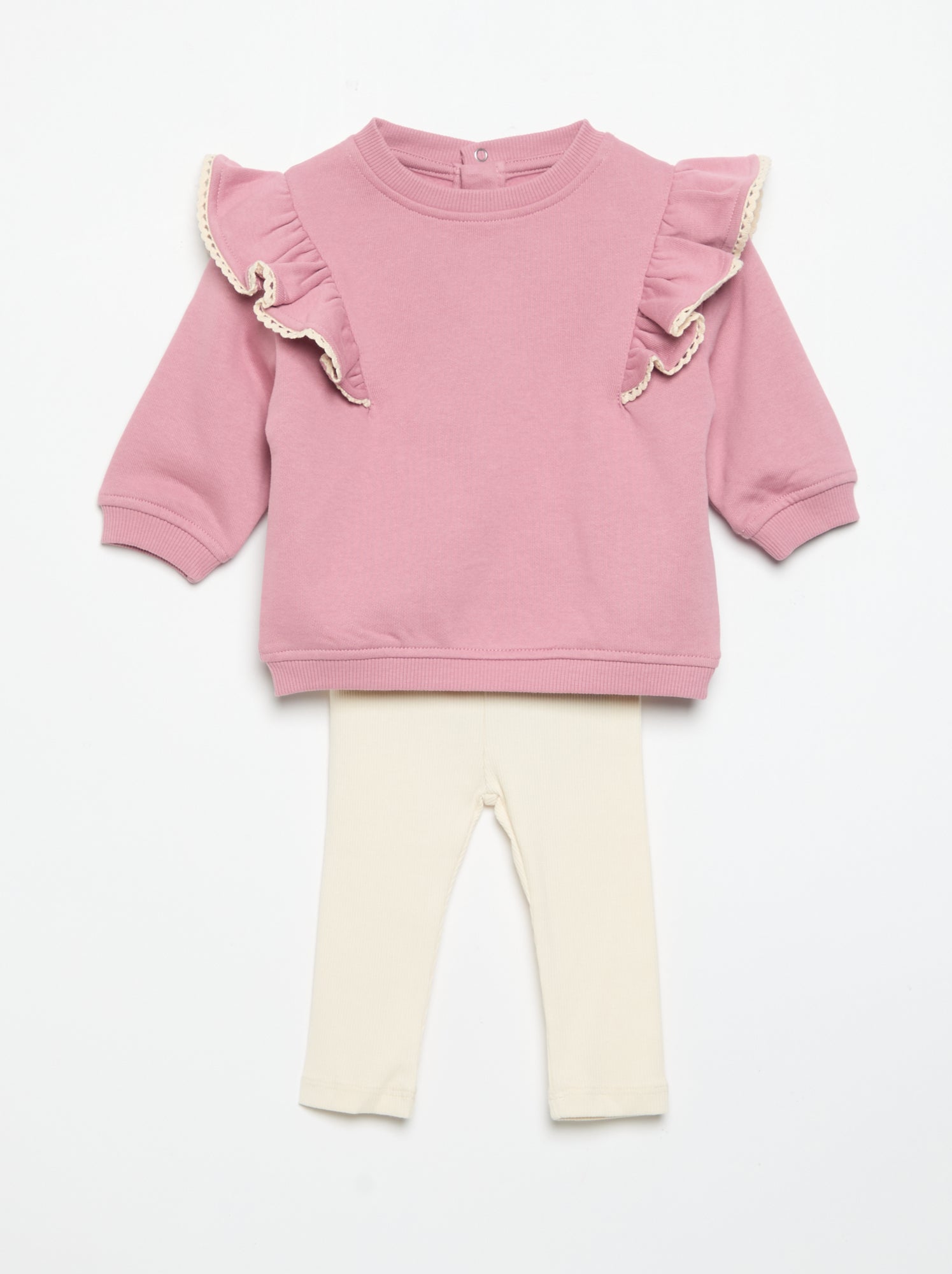 Ensemble 2 pièces : sweat-shirt + legging - Blanc
