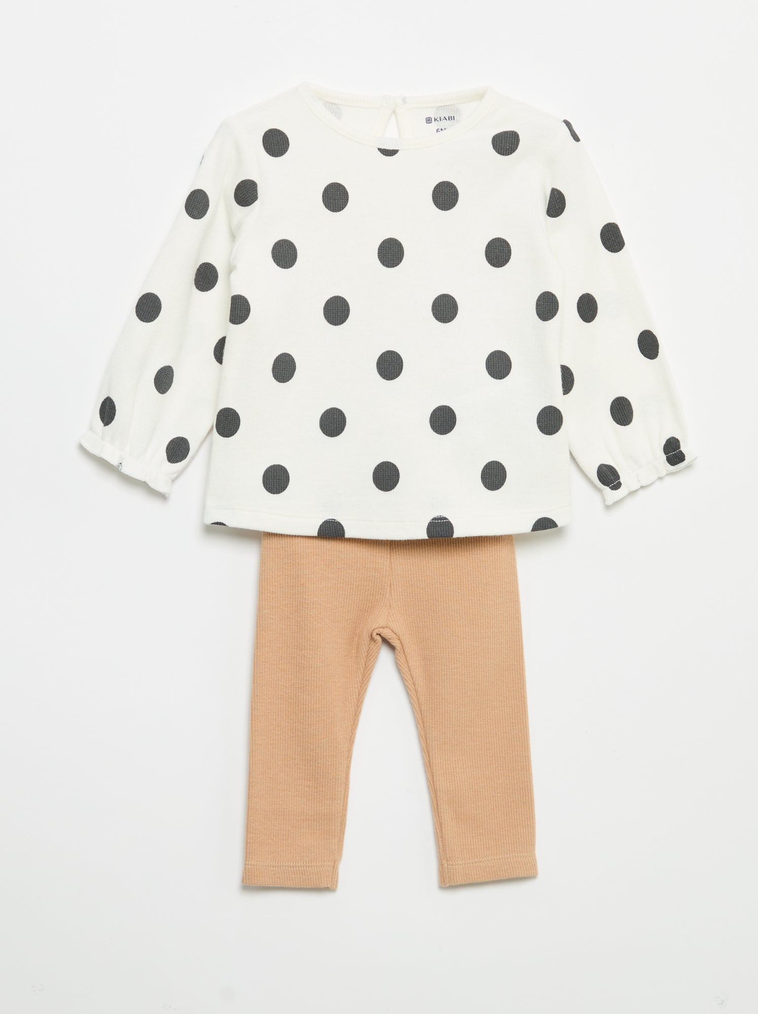Ensemble 2 pièces - T-shirt à manches longues + legging - Blanc (FXE32_3)