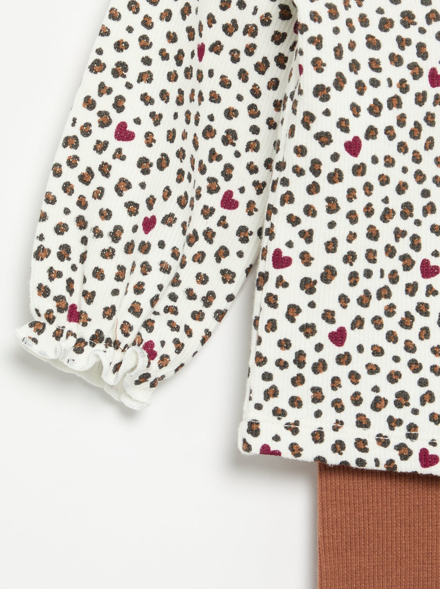 Ensemble 2 pièces - T-shirt à manches longues + legging - Blanc (FXE32_5)