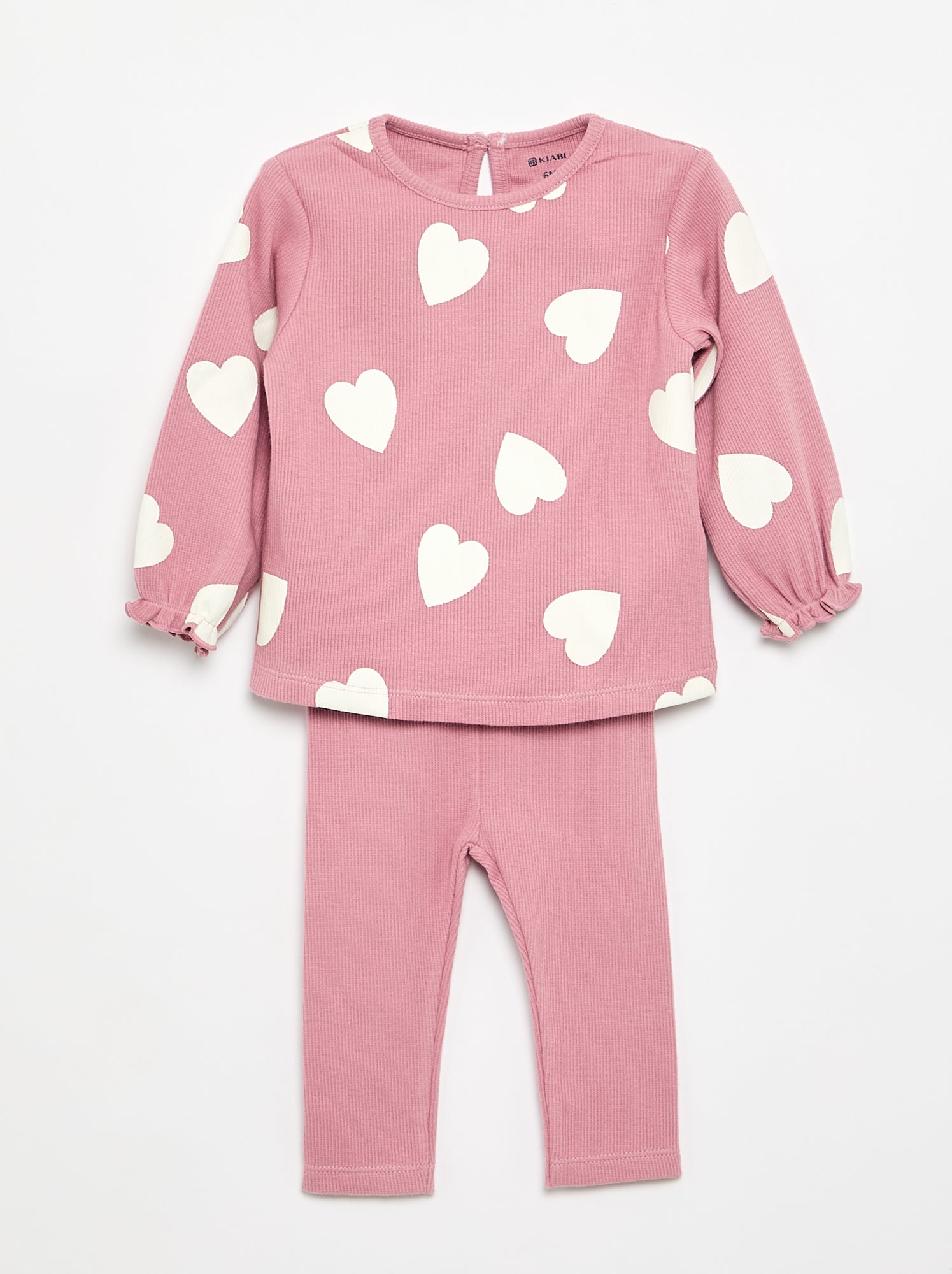 Ensemble 2 pièces - T-shirt à manches longues + legging - Rose (FXE32_4)