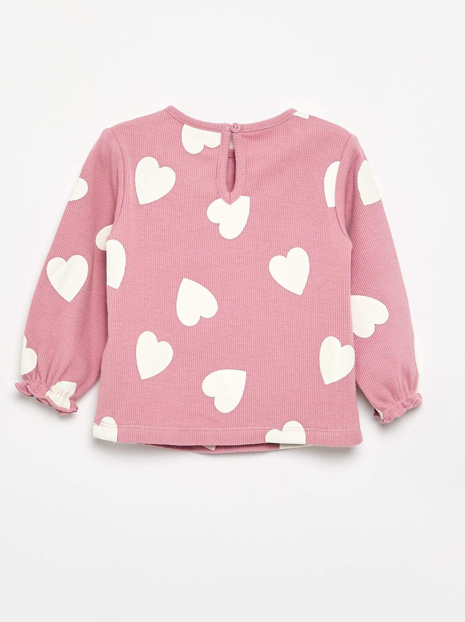 Ensemble 2 pièces - T-shirt à manches longues + legging - Rose (FXE32_4)