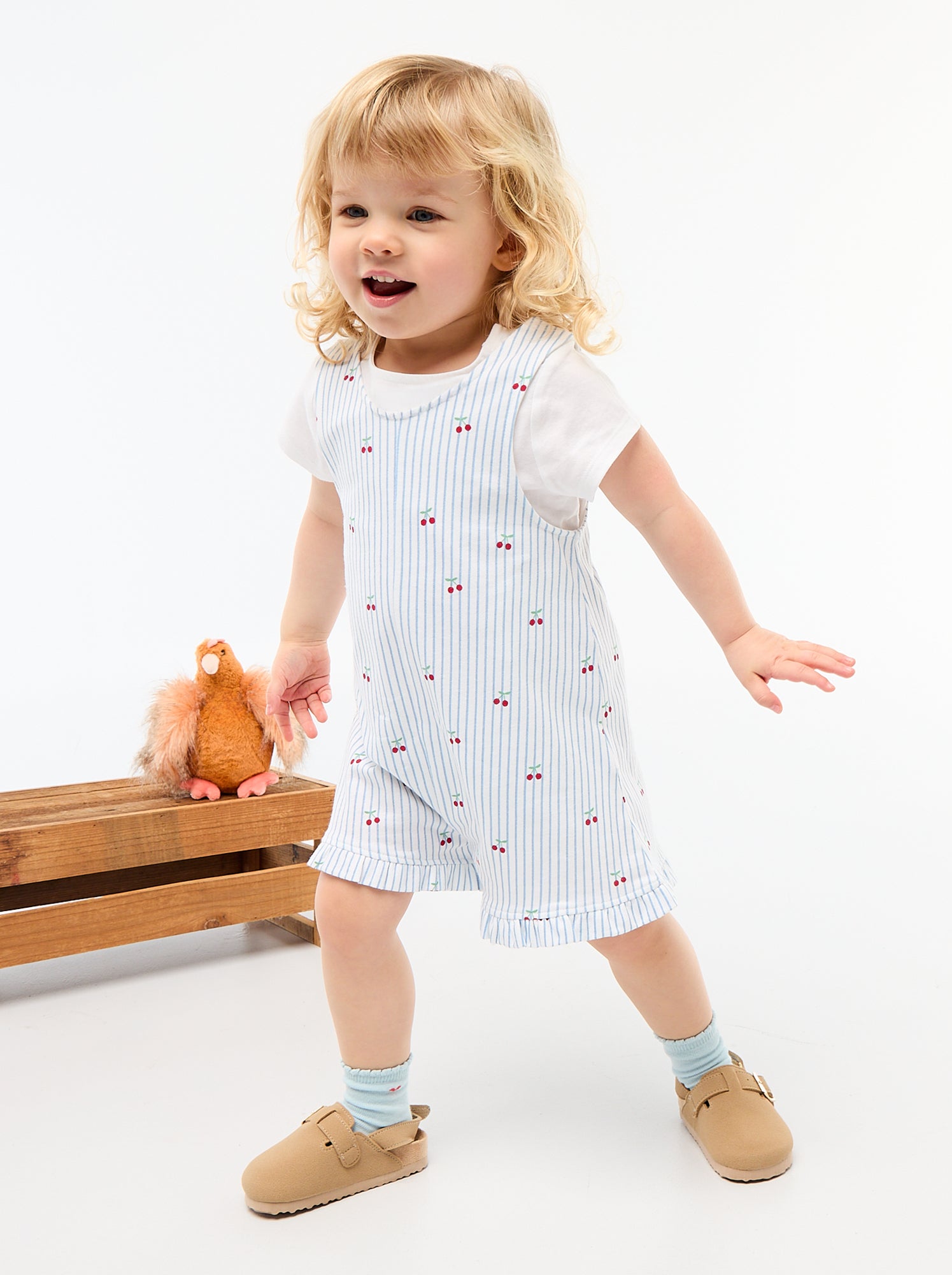 Ensemble 2 pièces T-shirt + combishort - Blanc