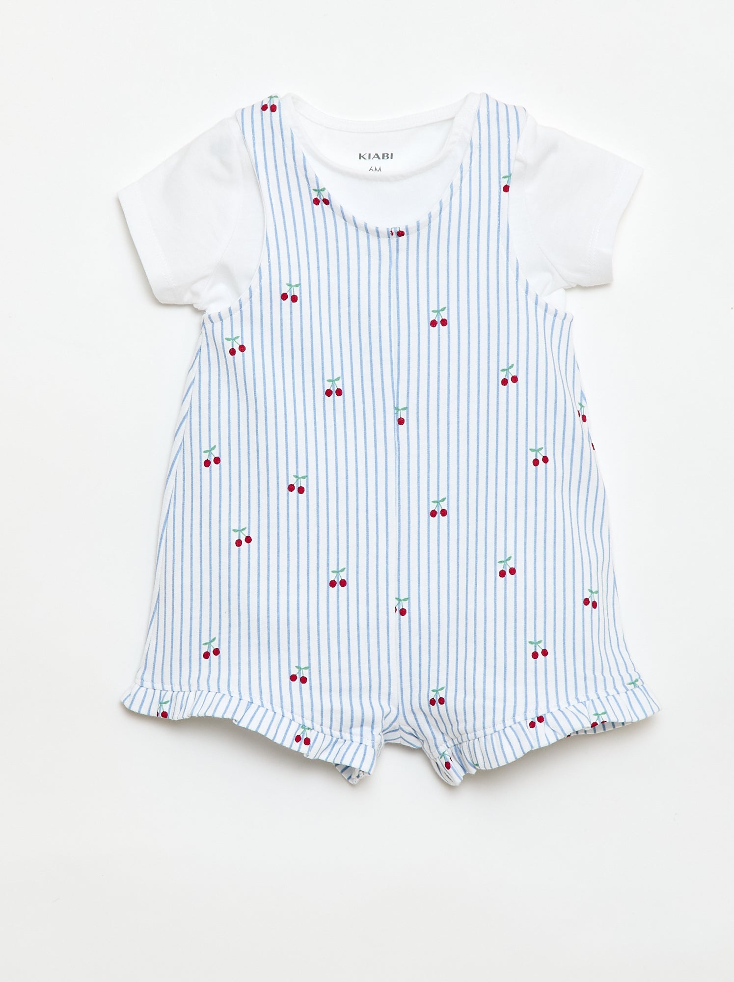 Ensemble 2 pièces T-shirt + combishort - Blanc