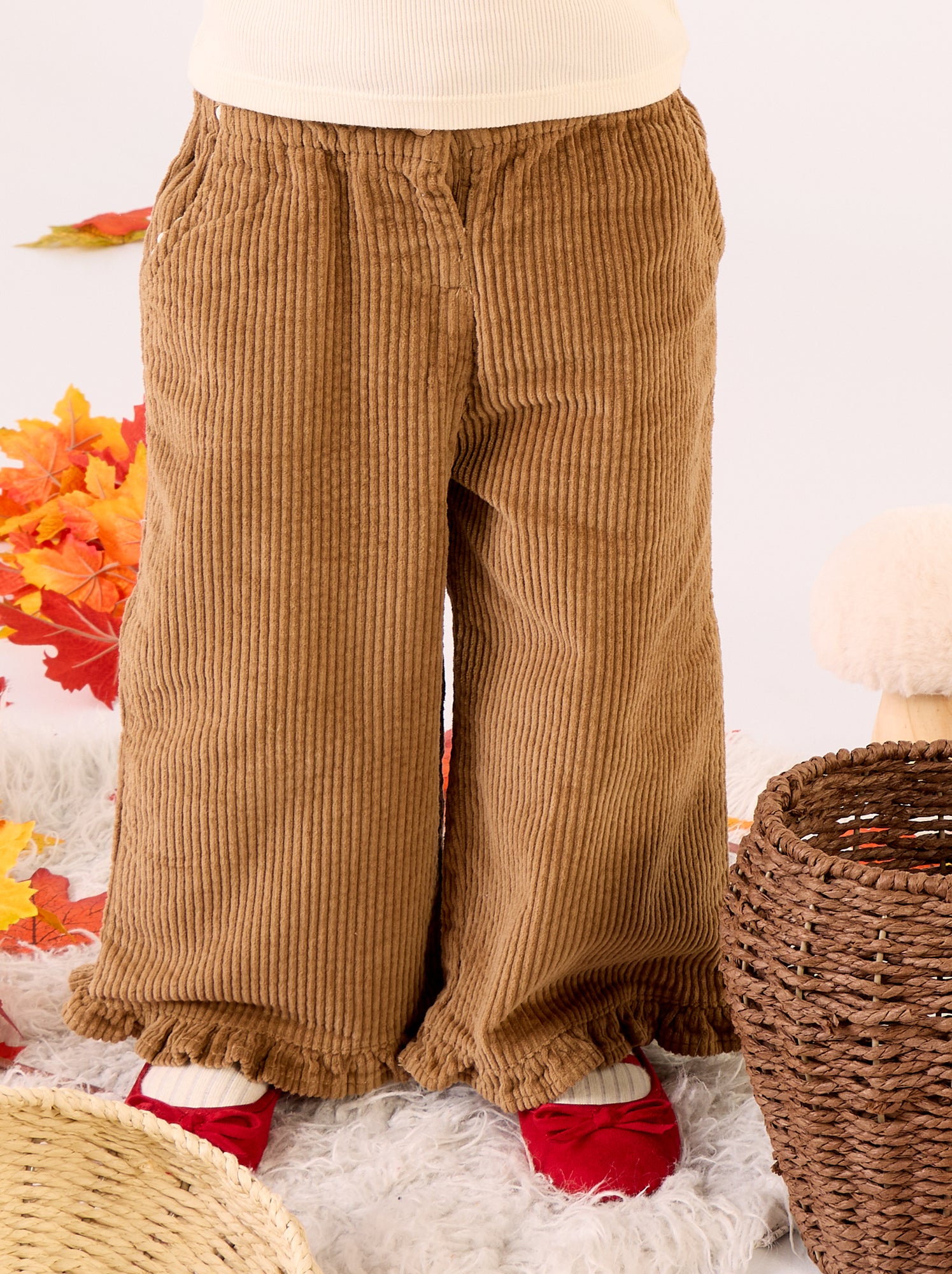 Ensemble 2 pièces - T-shirt + pantalon en velours - Blanc