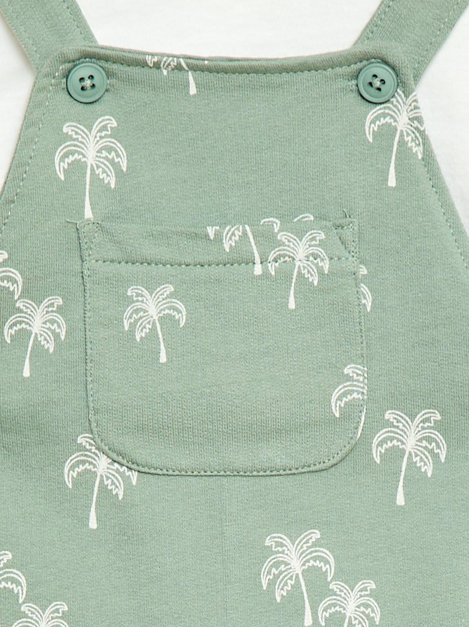 Ensemble 2 pièces T-shirt + salopette short - Vert