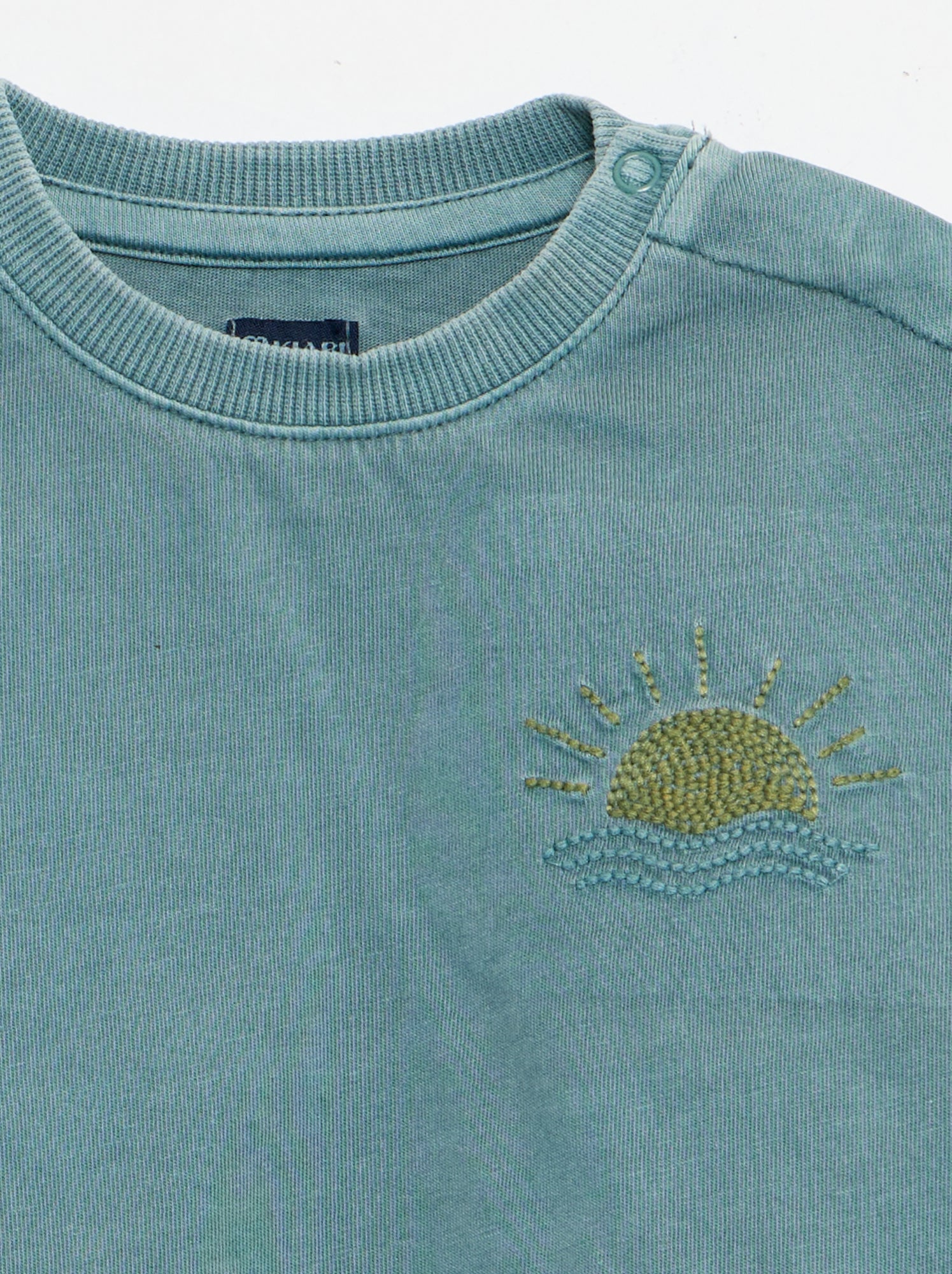 Ensemble 2 pièces tee-shirt brodé + short - Bleu