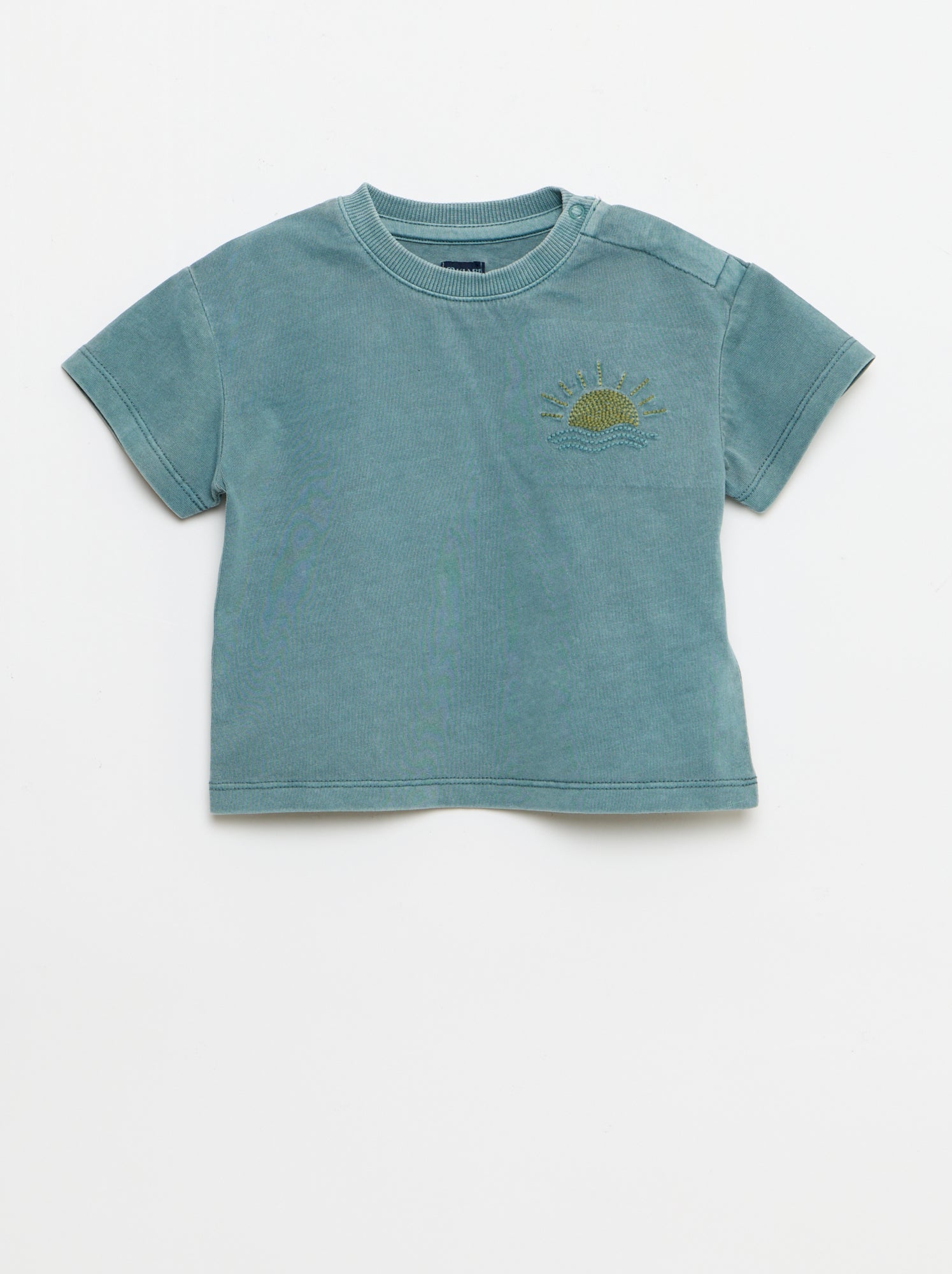 Ensemble 2 pièces tee-shirt brodé + short - Bleu