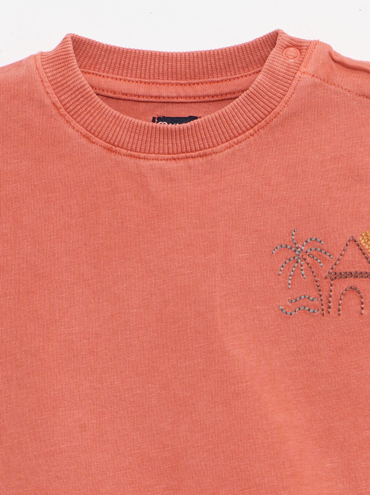 Ensemble 2 pièces tee-shirt brodé + short - Rouge