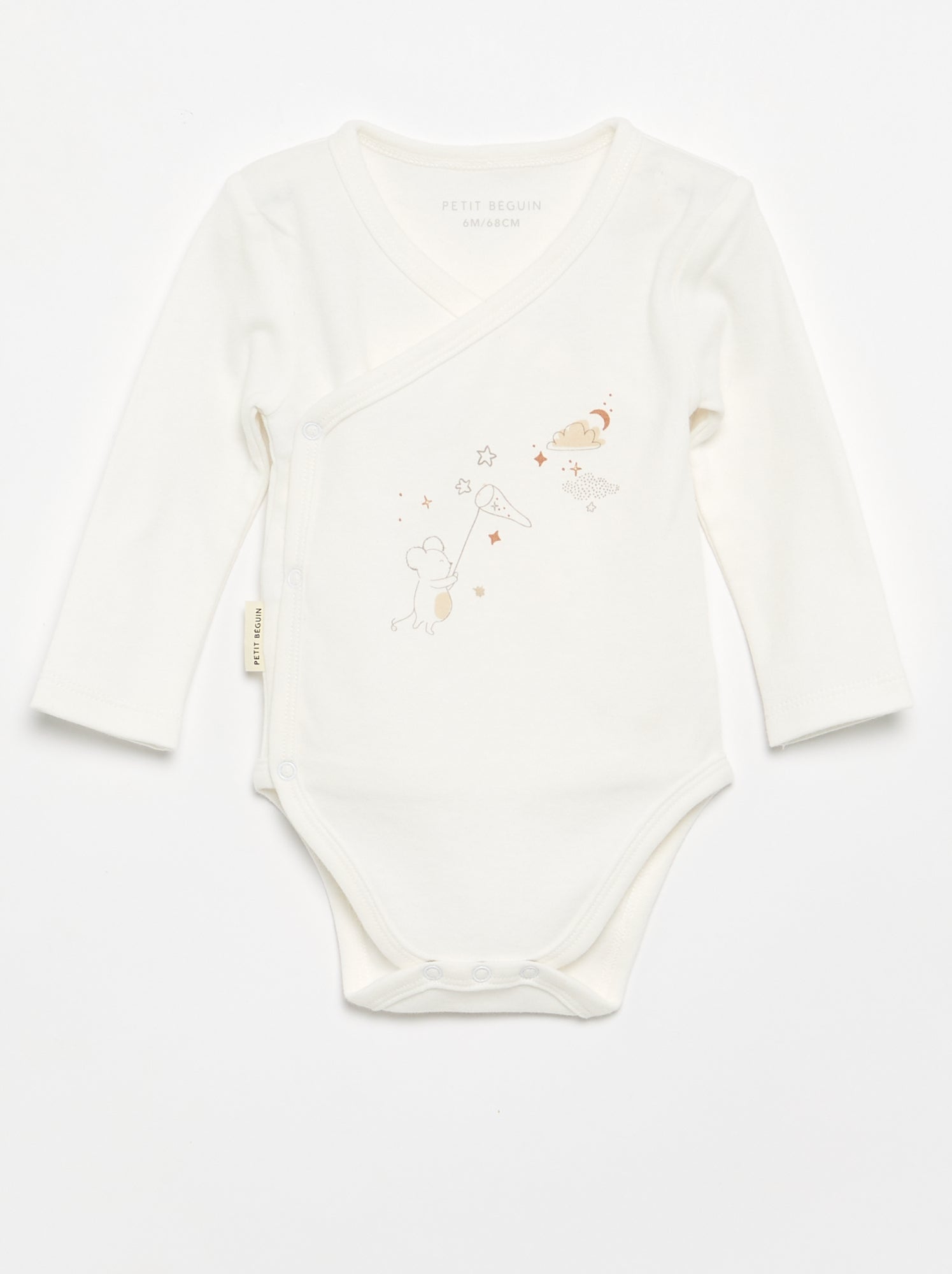 Ensemble 3 pièces 'Petit Béguin' - Body + pyjama + doudou - Beige