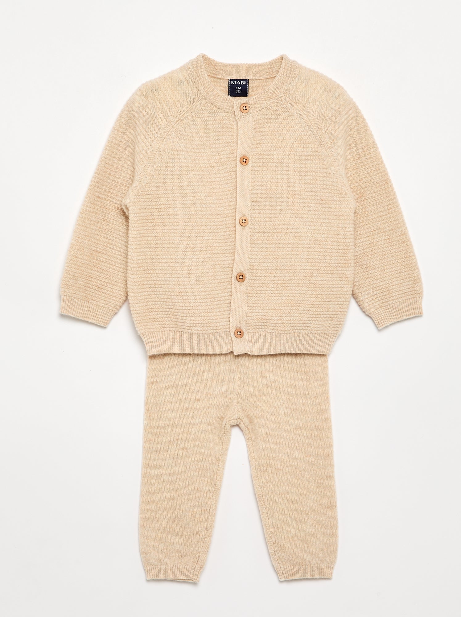 Ensemble 4 pièces en laine et cachemire - premium - Beige
