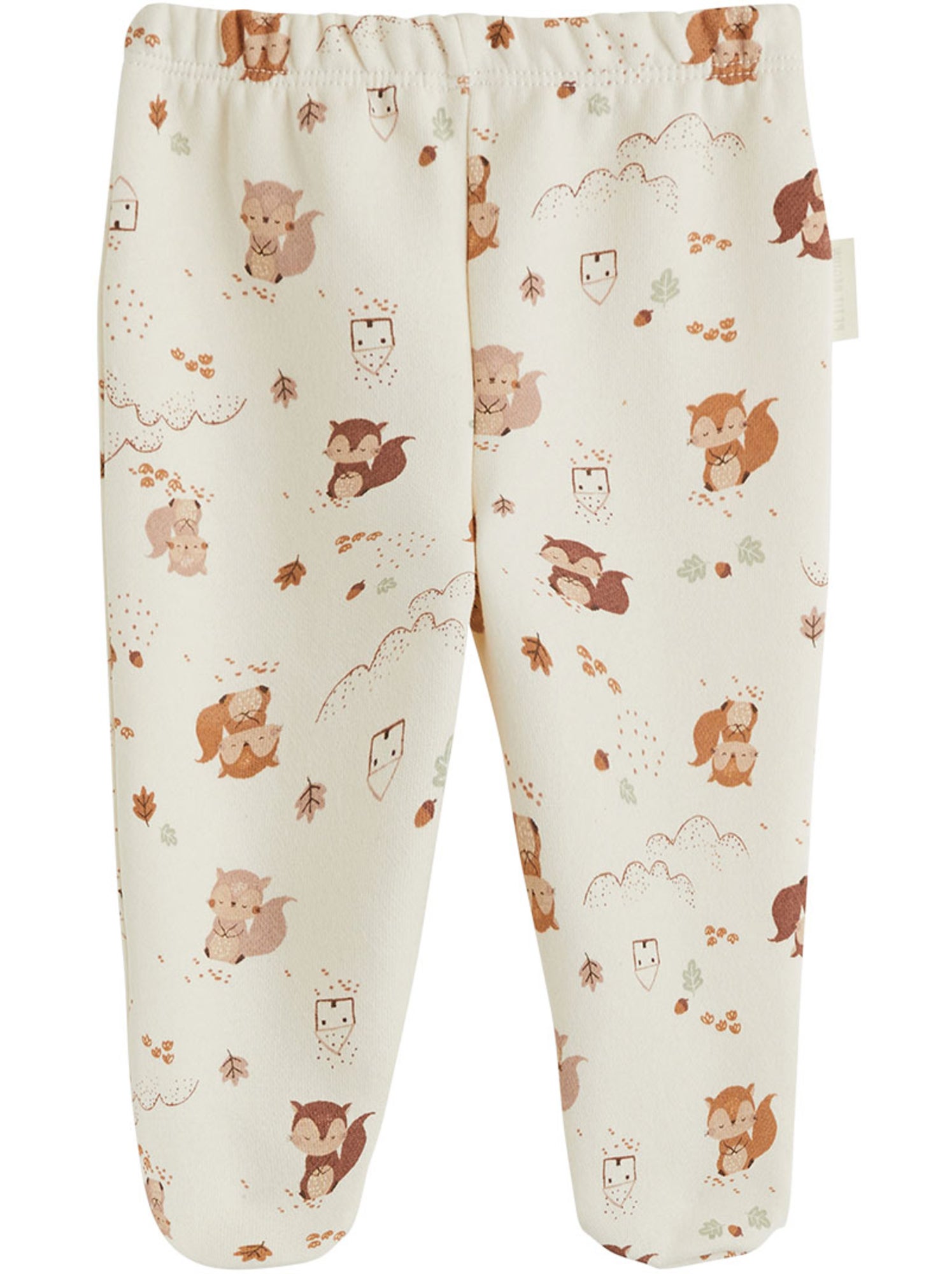 Ensemble bébé gilet croisé et pantalon avec pieds en molleton caramel - Ecru