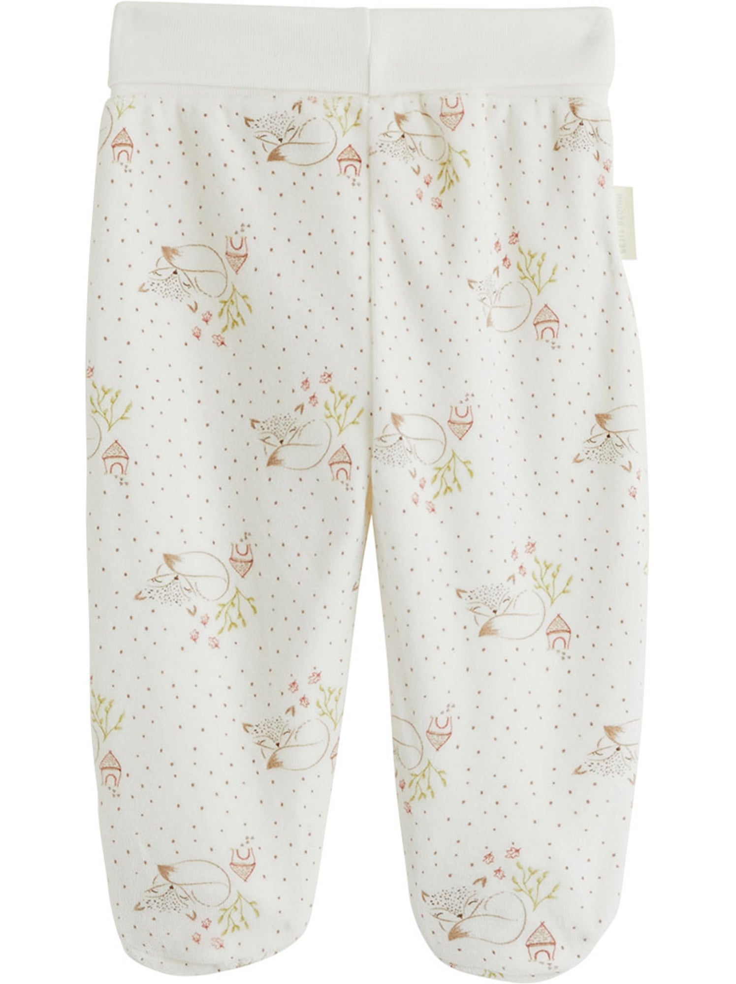 Ensemble bébé gilet et pantalon avec pieds en velours doucette - Ecru