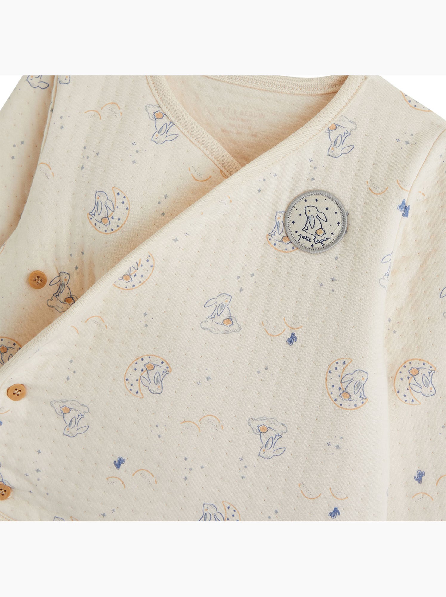 Ensemble bébé gilet et pantalon en coton matelassé voix lactée - Ecru