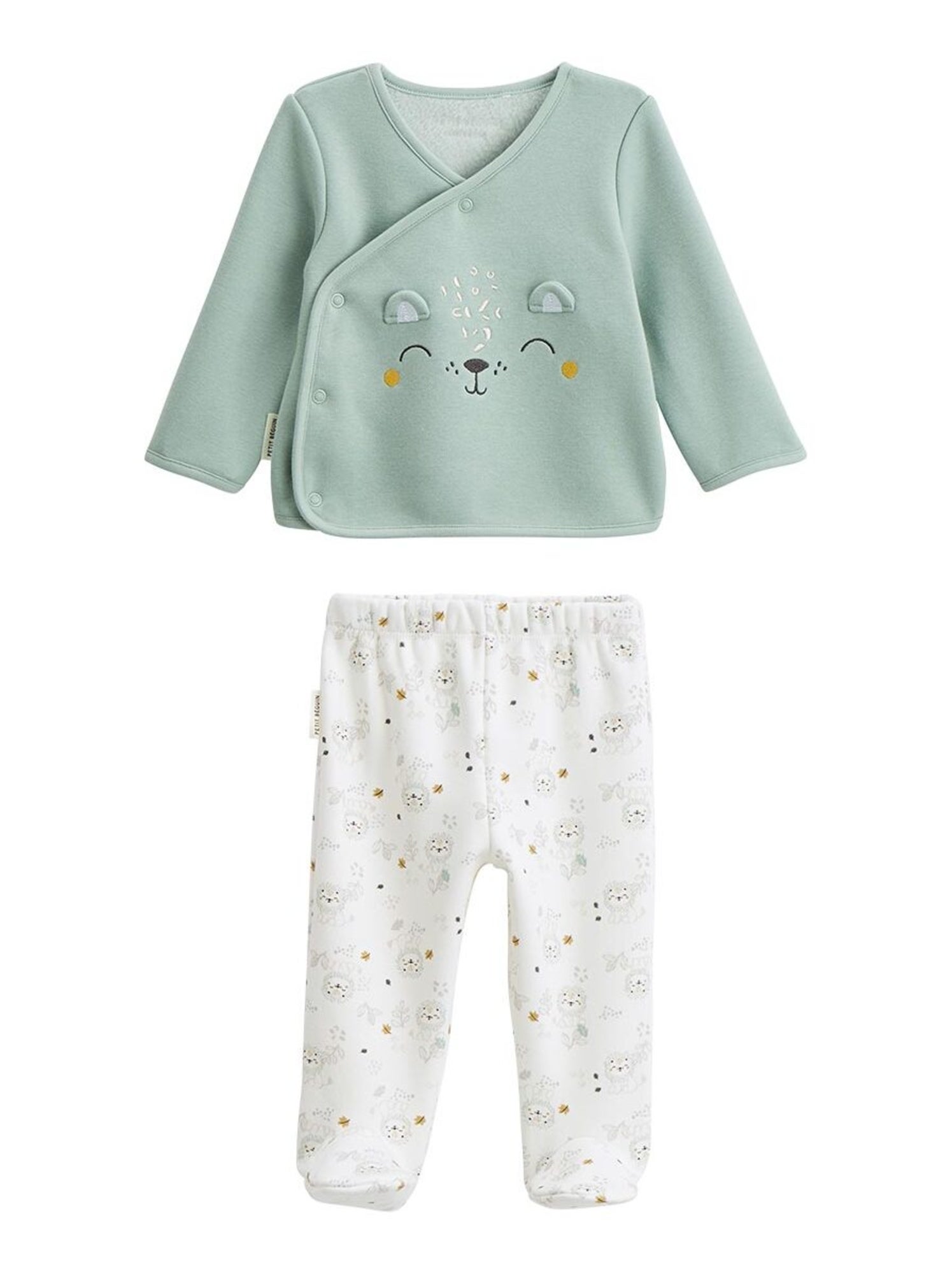 Ensemble bébé gilet et pantalon en molleton ultra chaud kenya - Vert