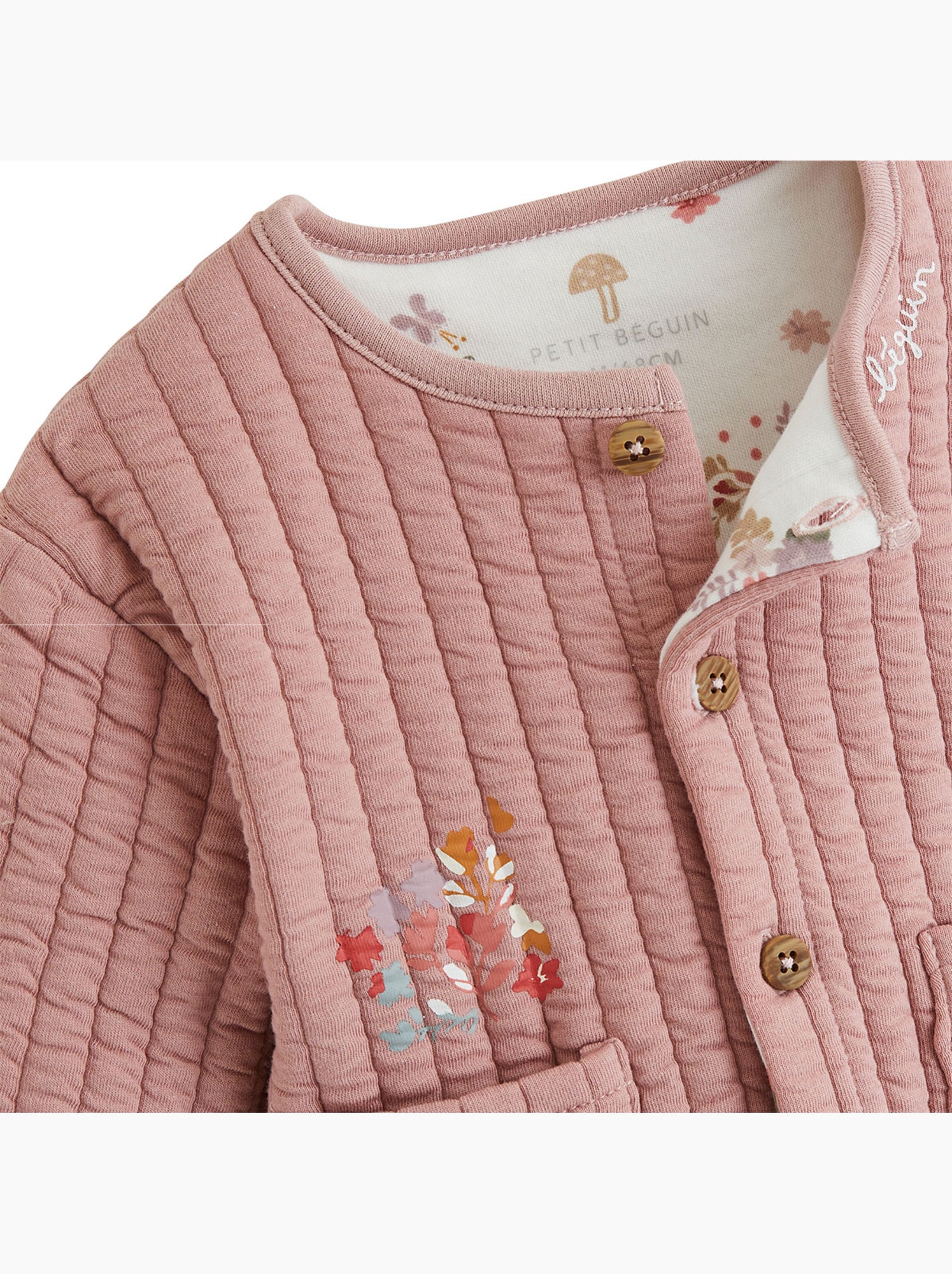 Ensemble bébé gilet et pantalon matelassé eglantine - Rose