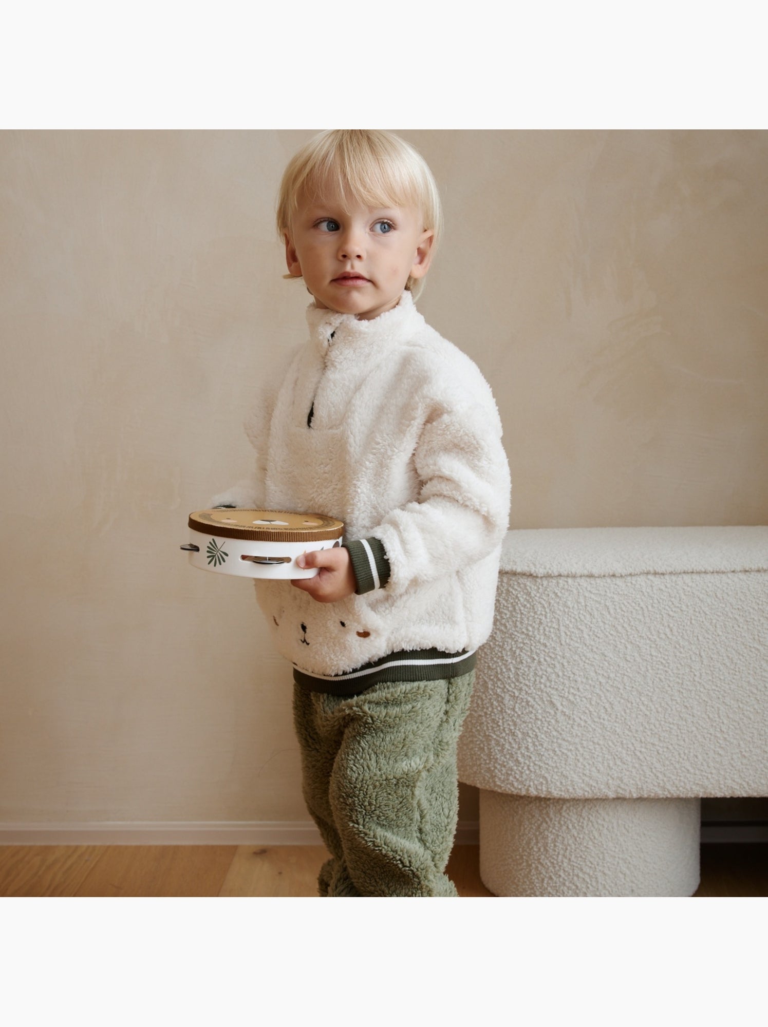 Ensemble bébé sweat et pantalon en sherpa ginkgo - Vert