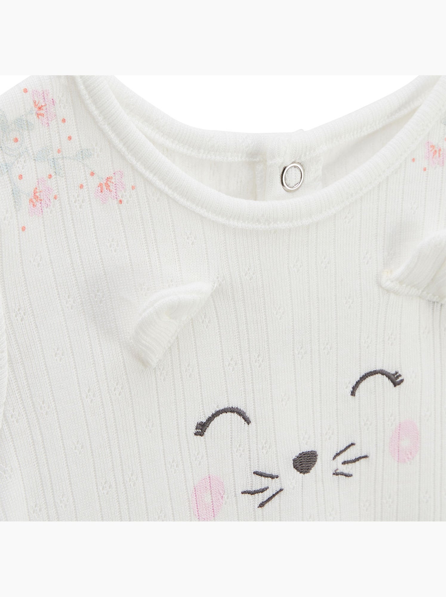 Ensemble bébé t-shirt en pointelle et legging badian - Ecru