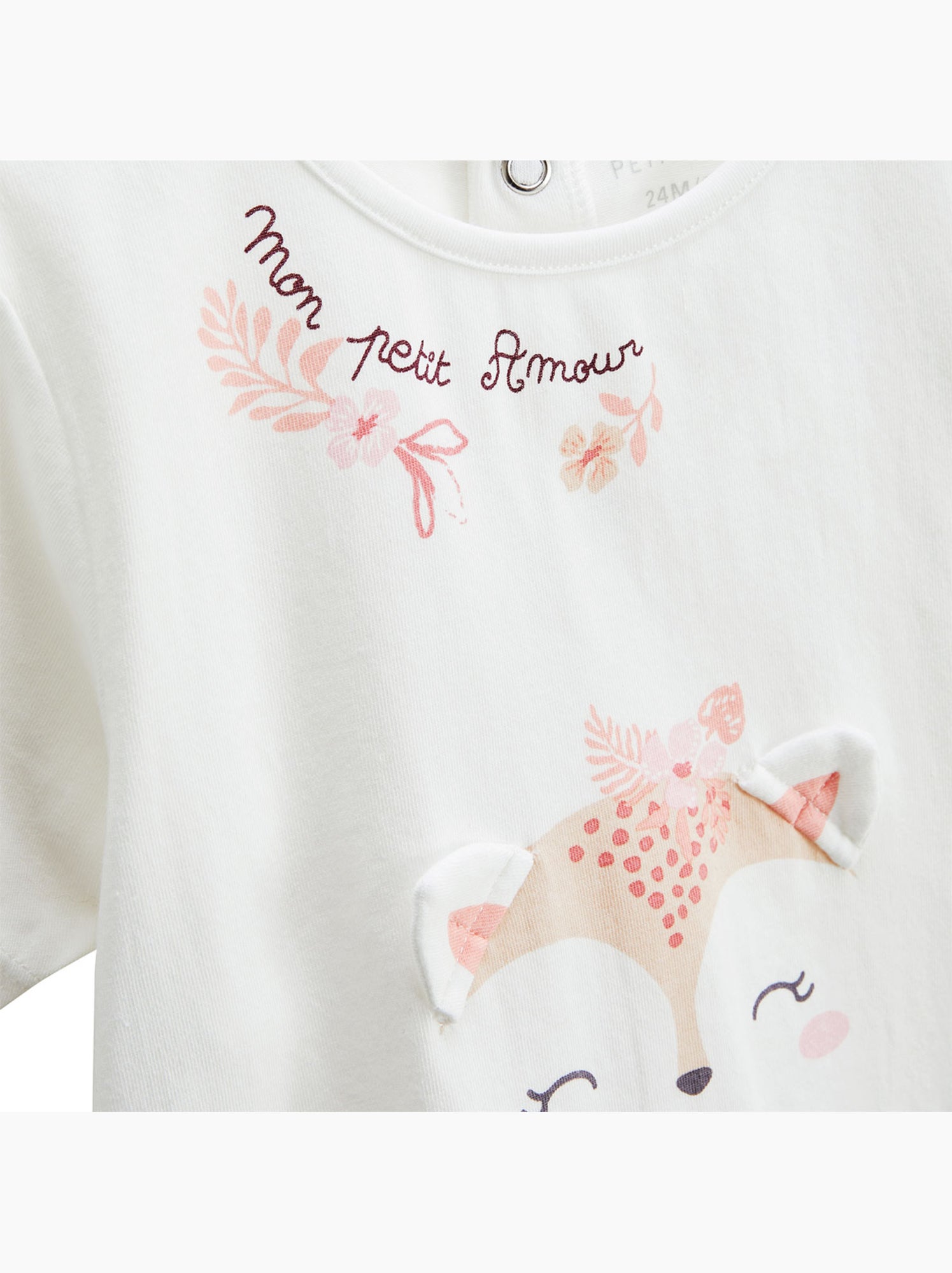 Ensemble bébé t-shirt et short en gaze de coton louison - Rose