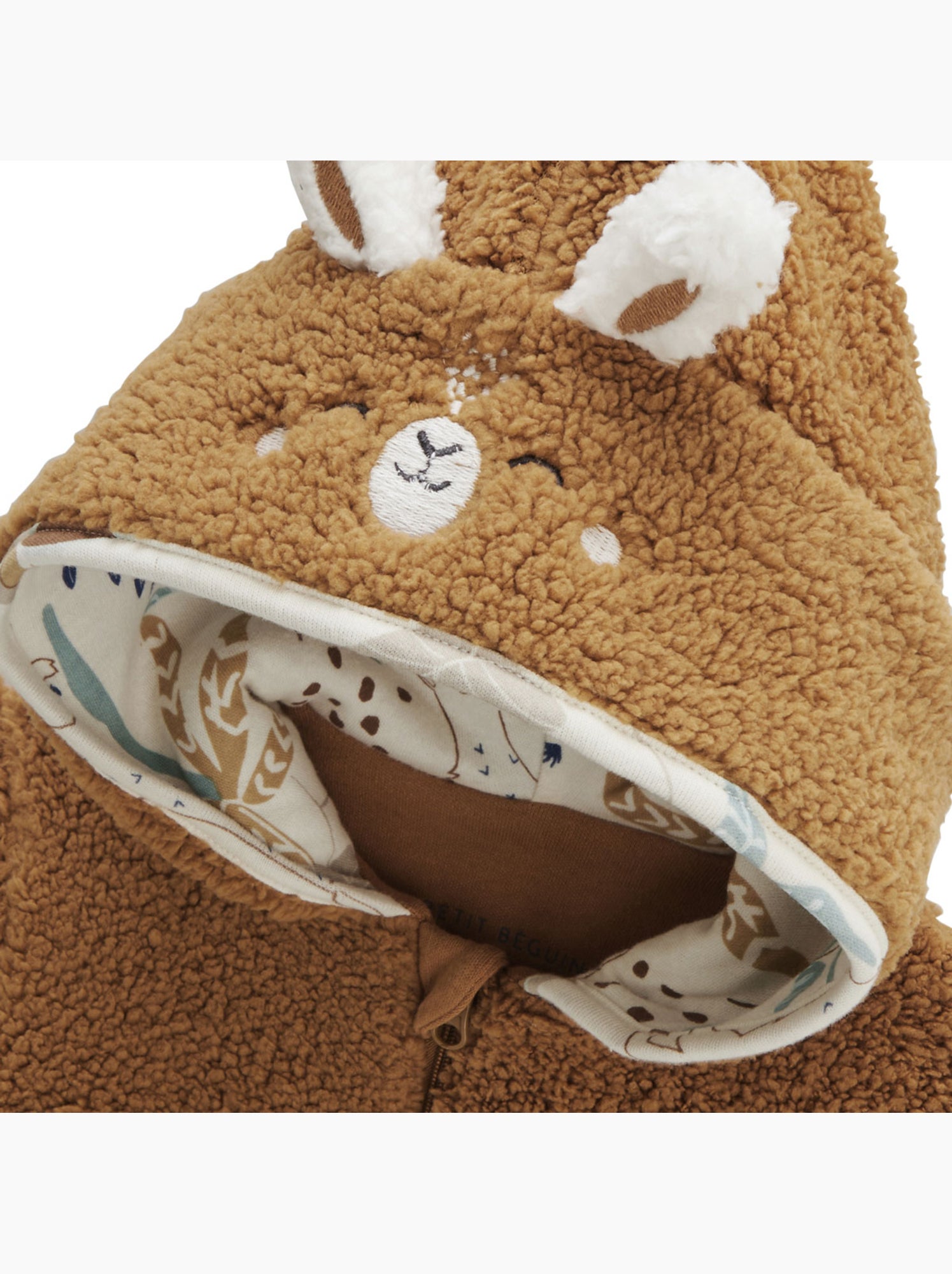 Ensemble bébé veste et pantalon en sherpa lamascotte - Camel