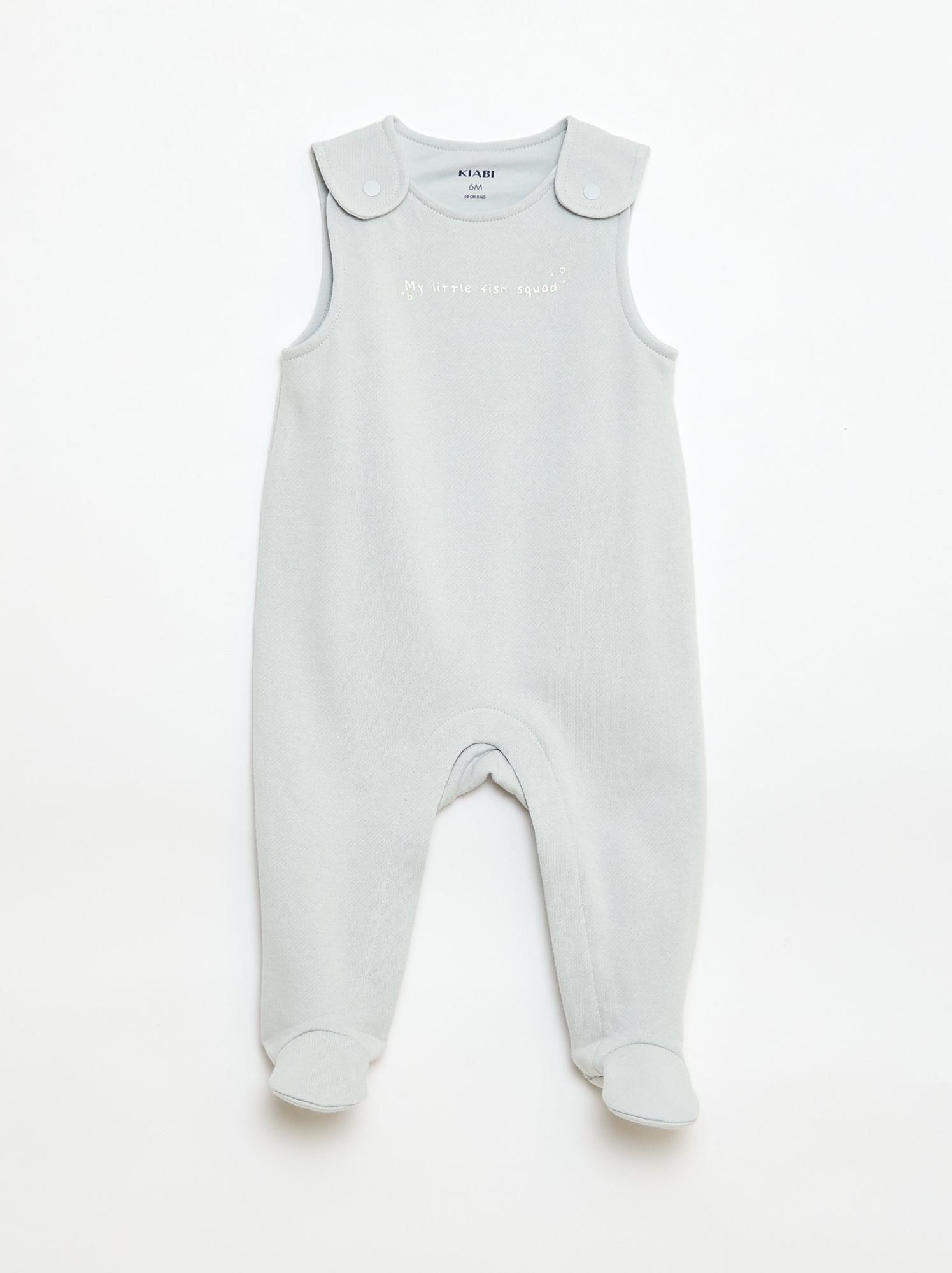 Ensemble body manches longues + salopette avec pieds - Blanc (FHL81_2)