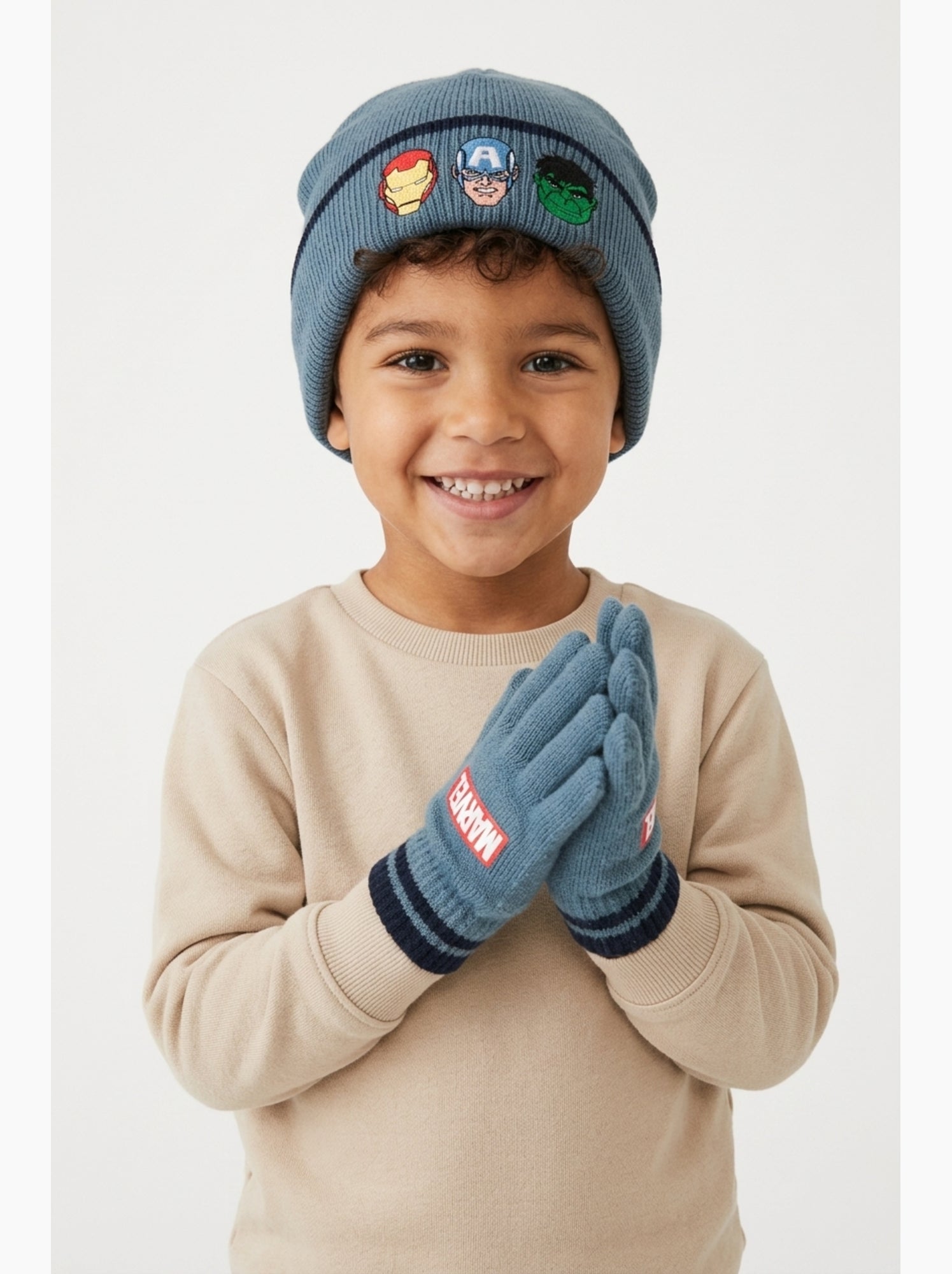 Ensemble bonnet & gants   garçon avengers - licence officielle - Bleu