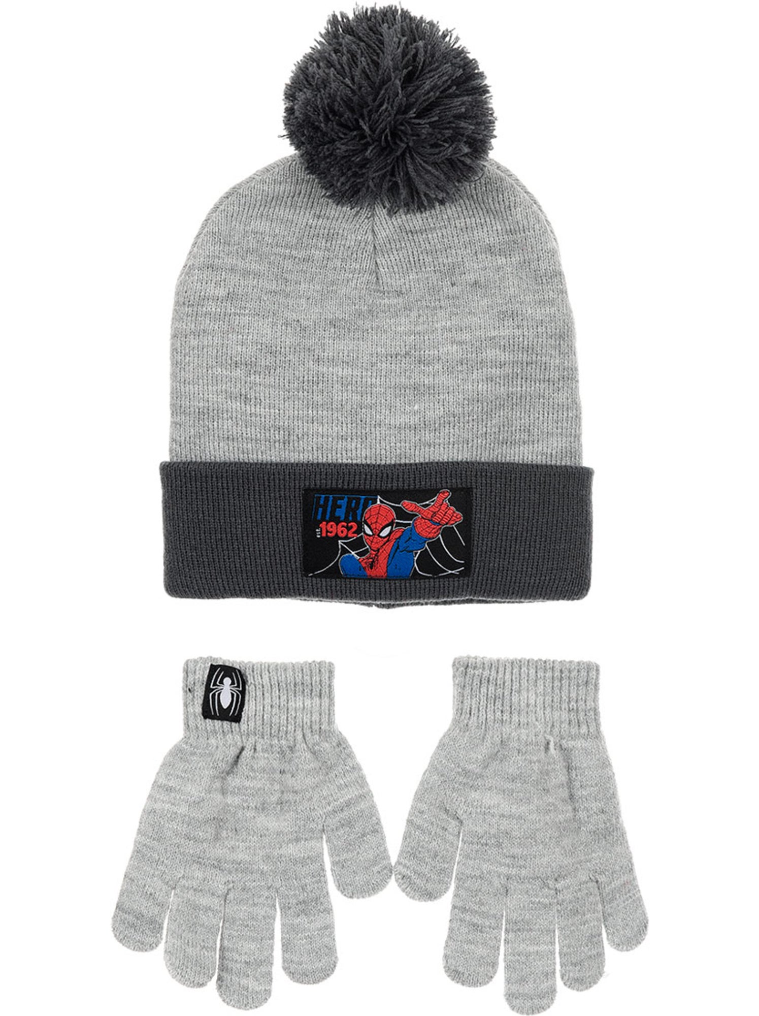 Ensemble bonnet & gants   garçon spiderman - licence officielle - Gris