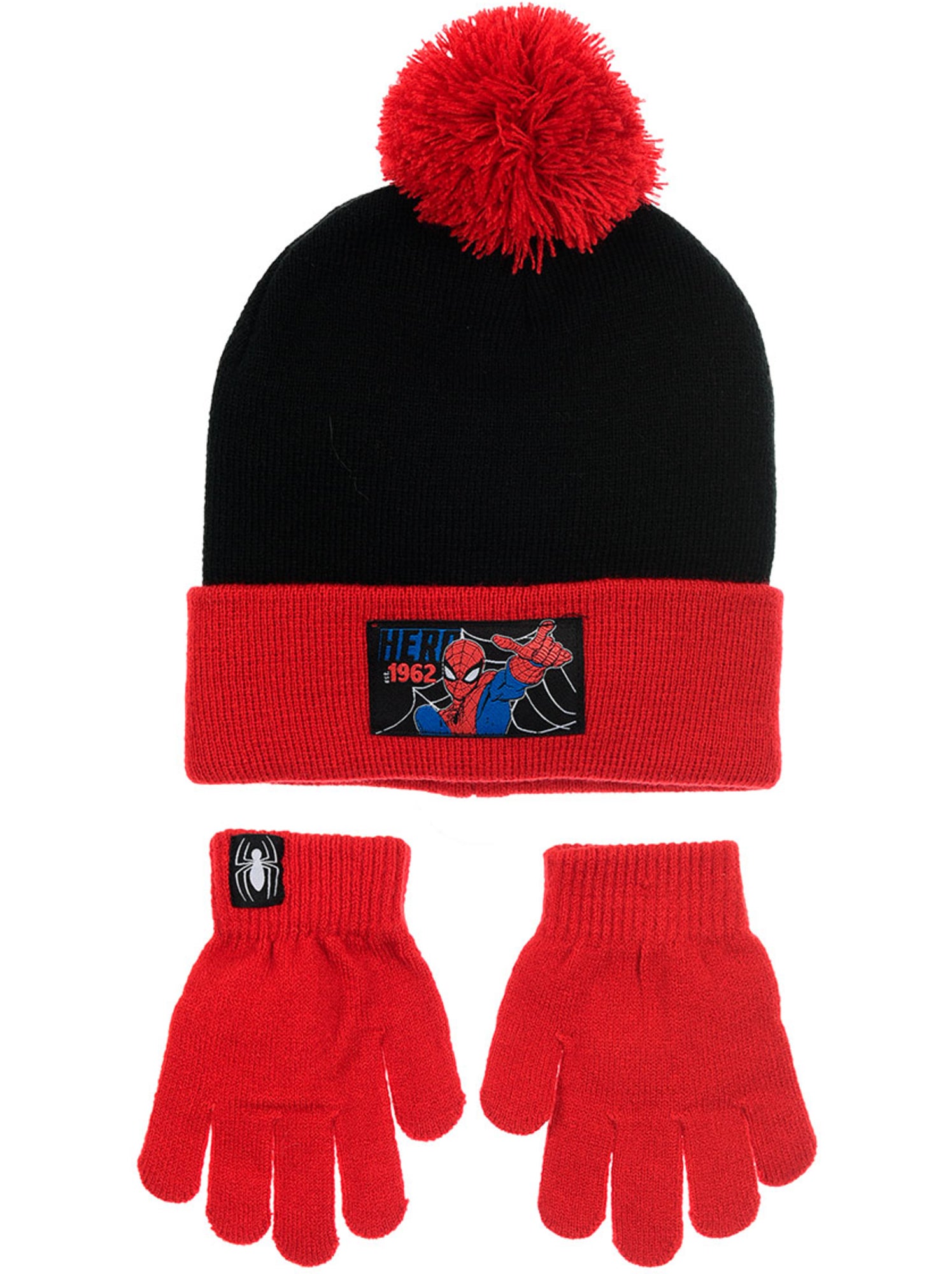 Ensemble bonnet & gants   garçon spiderman - licence officielle - Rouge