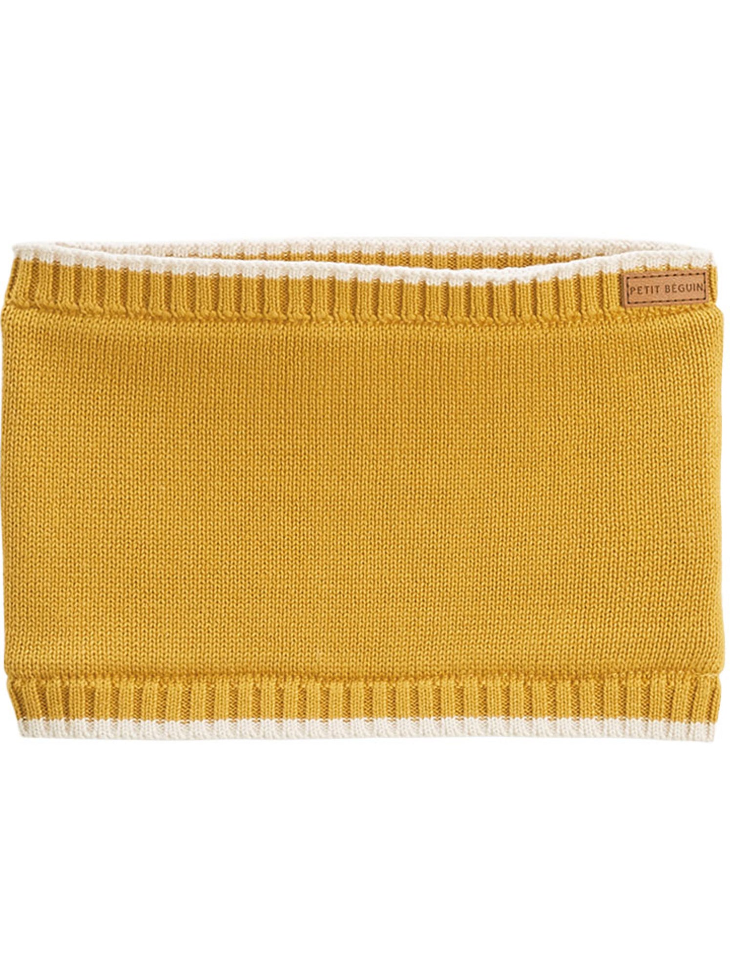 Ensemble bonnet, moufles et cache-cou enfant en tricot charly - Moutarde