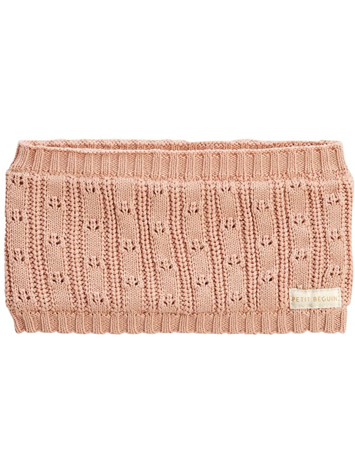 Ensemble bonnet, moufles et cache-cou enfant en tricot esmée - Rose
