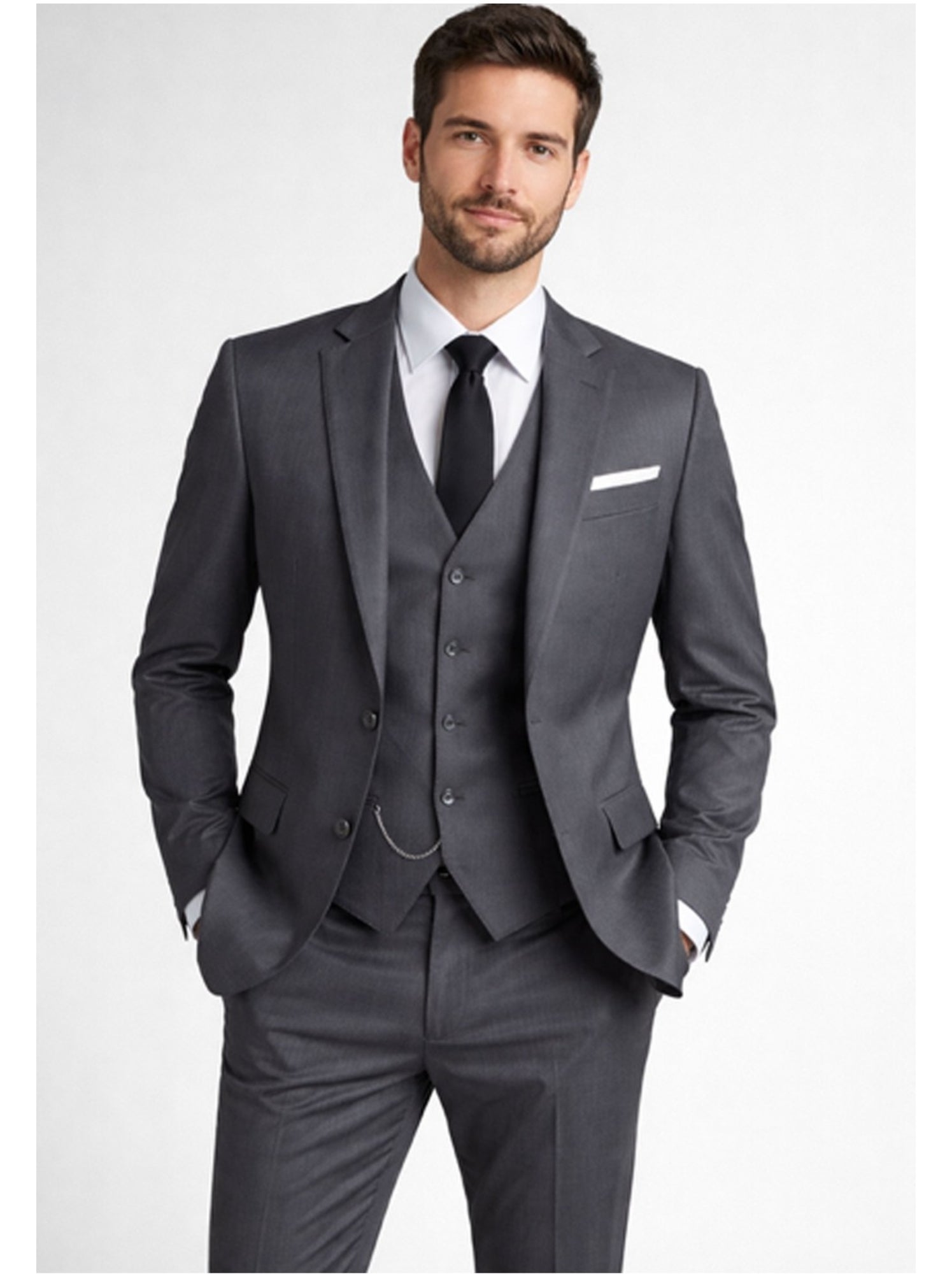 Ensemble costume 3 pièces kebello - gris anthracite
