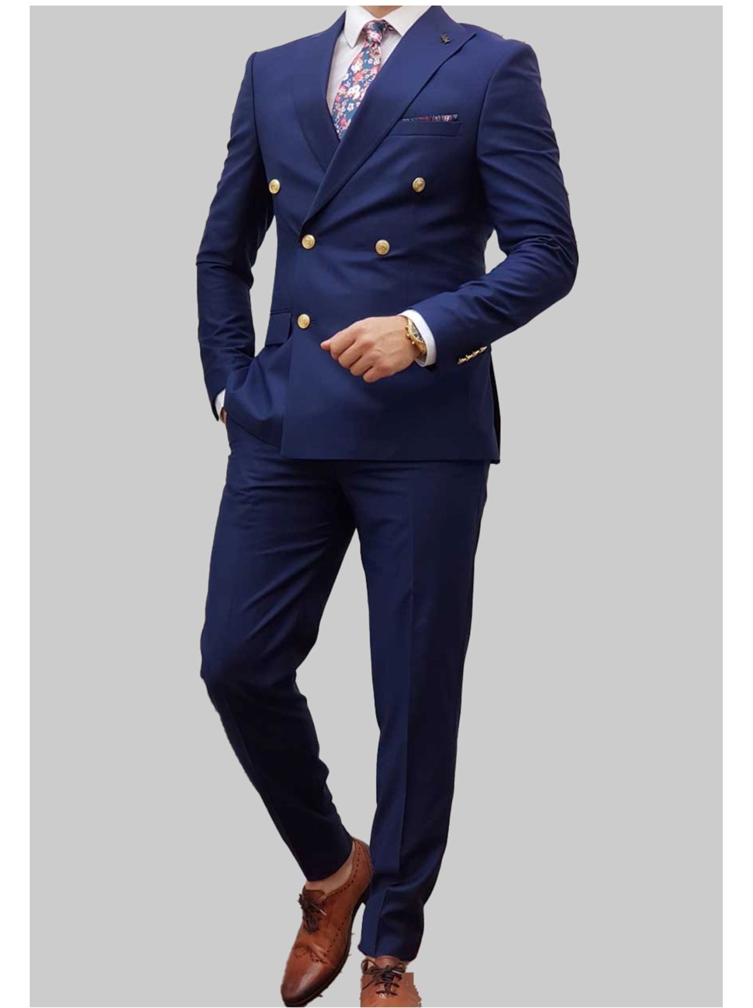 Ensemble costume croisé kebello - Bleu