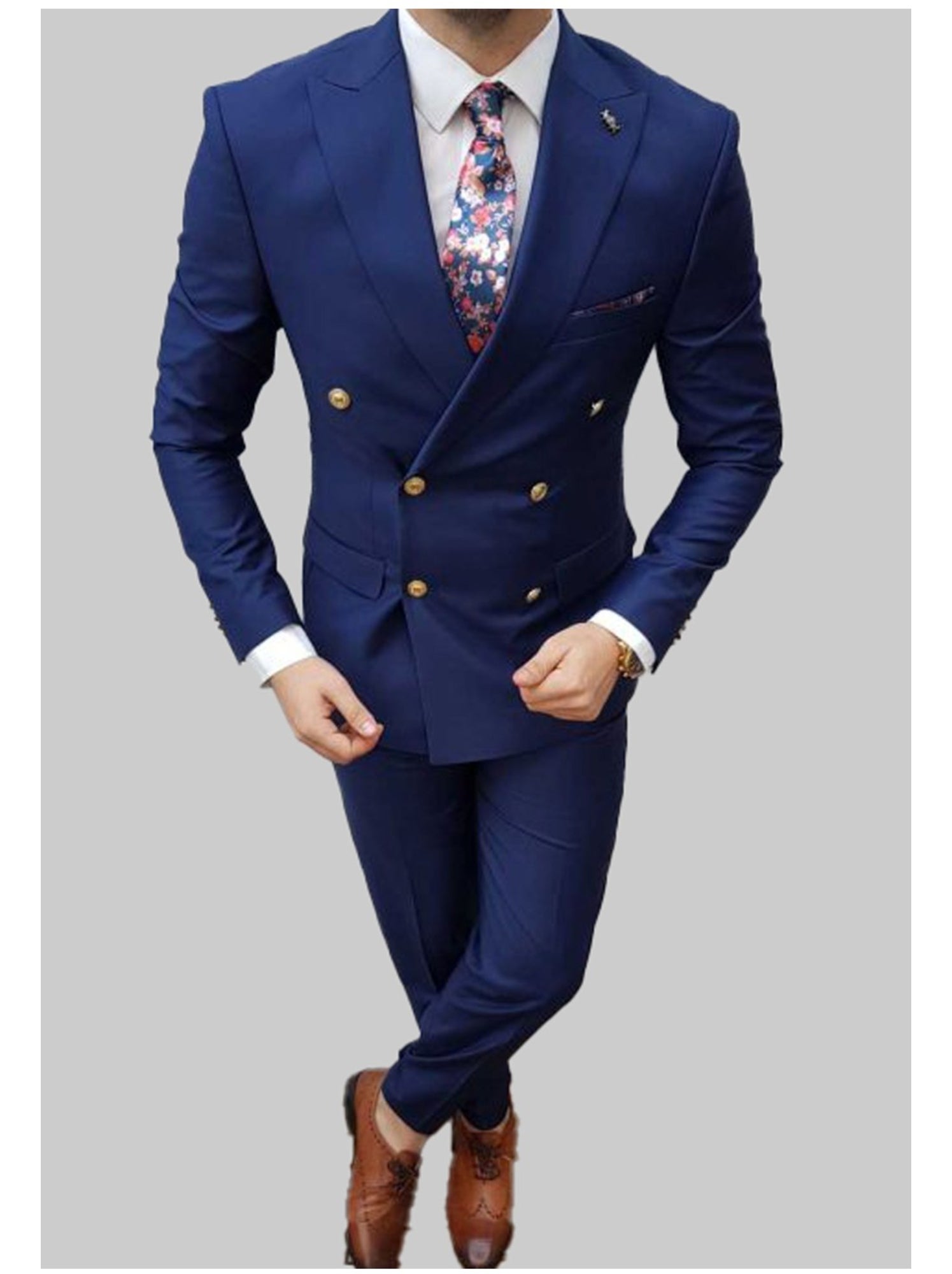 Ensemble costume croisé kebello - Bleu