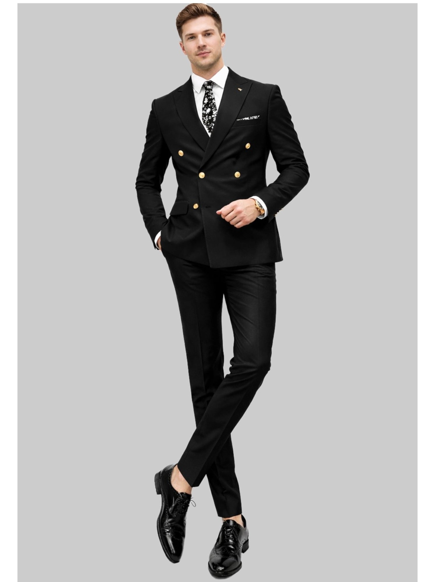 Ensemble costume croisé kebello - Bleu marine