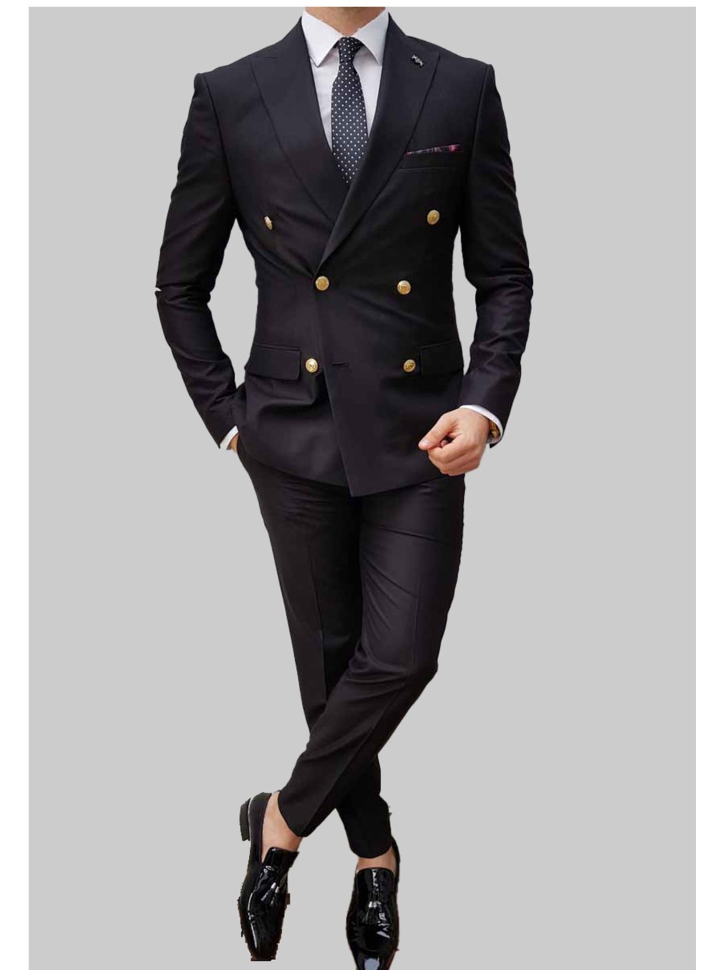 Ensemble costume croisé kebello - Bleu marine