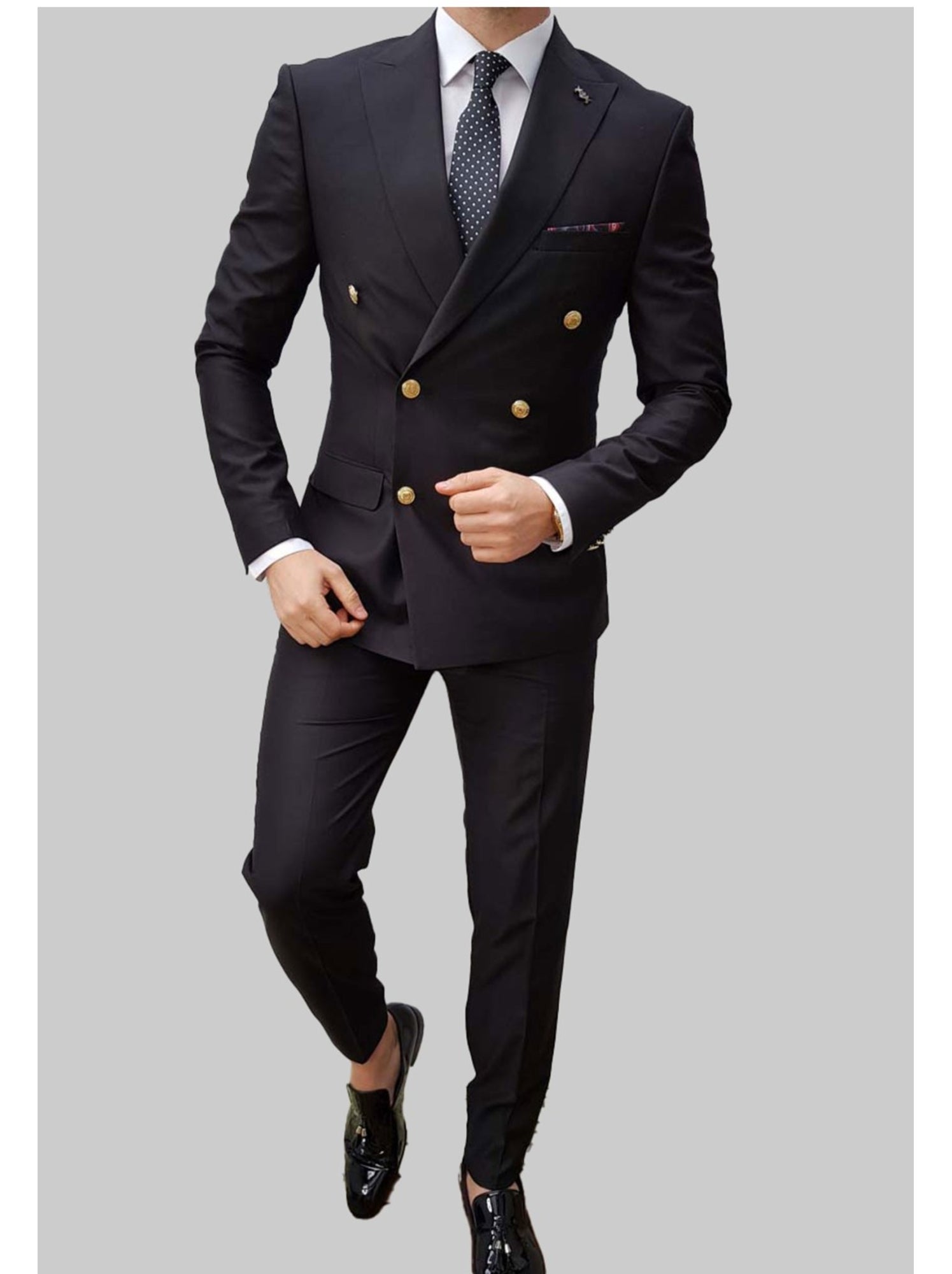 Ensemble costume croisé kebello - Bleu marine