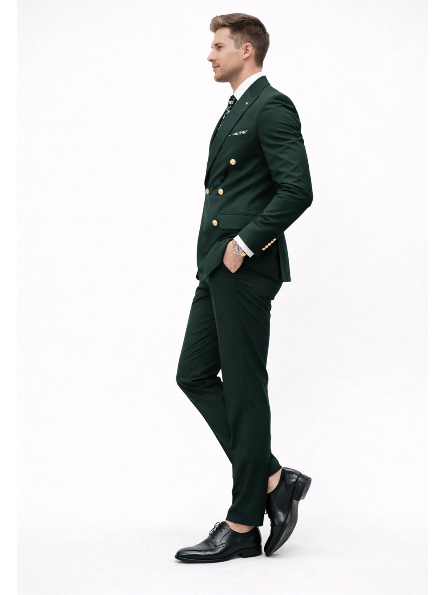 Ensemble costume croisé kebello - Vert