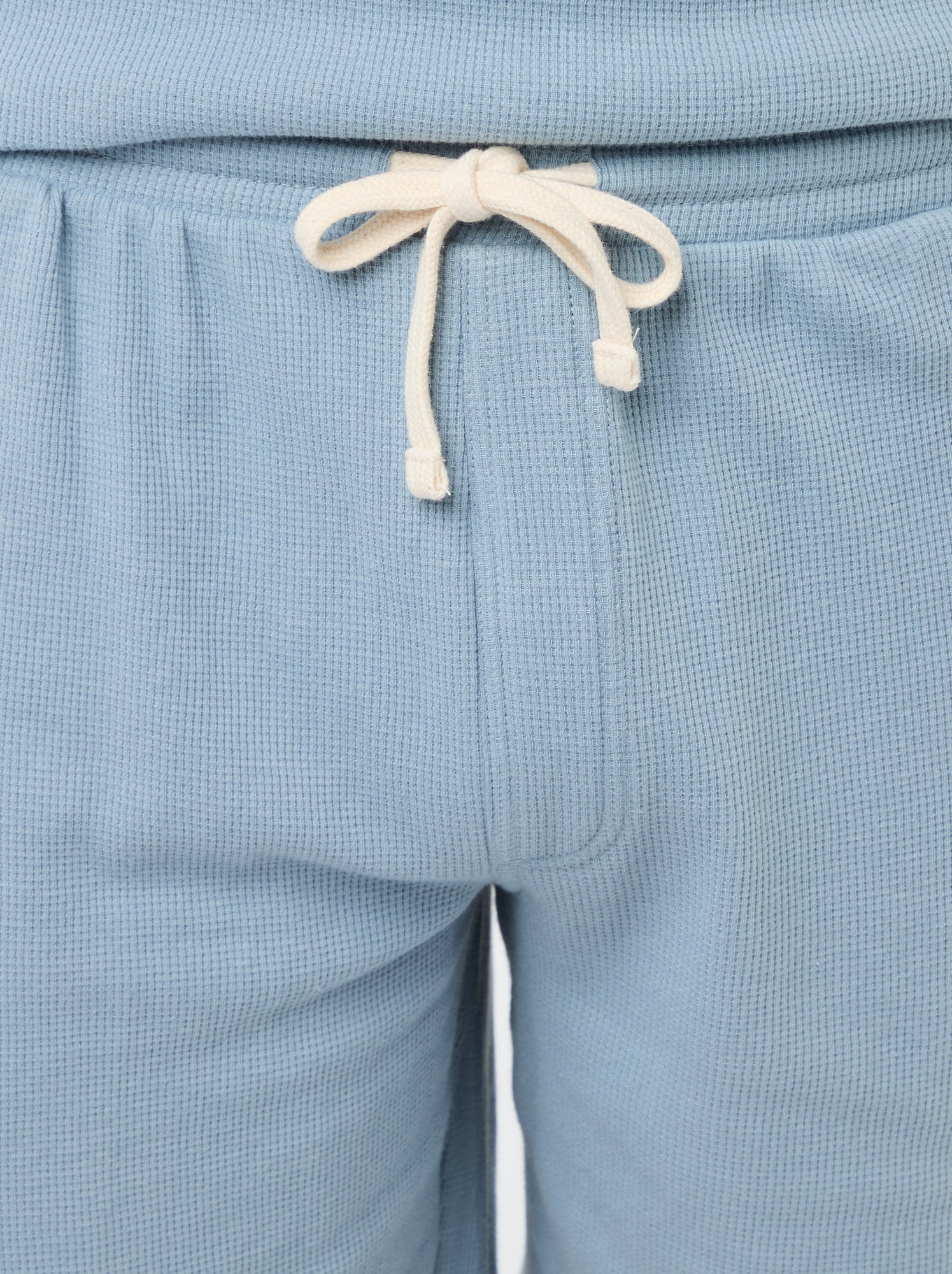 Ensemble court de pyjama en nid d'abeilles - 2 pièces - Bleu