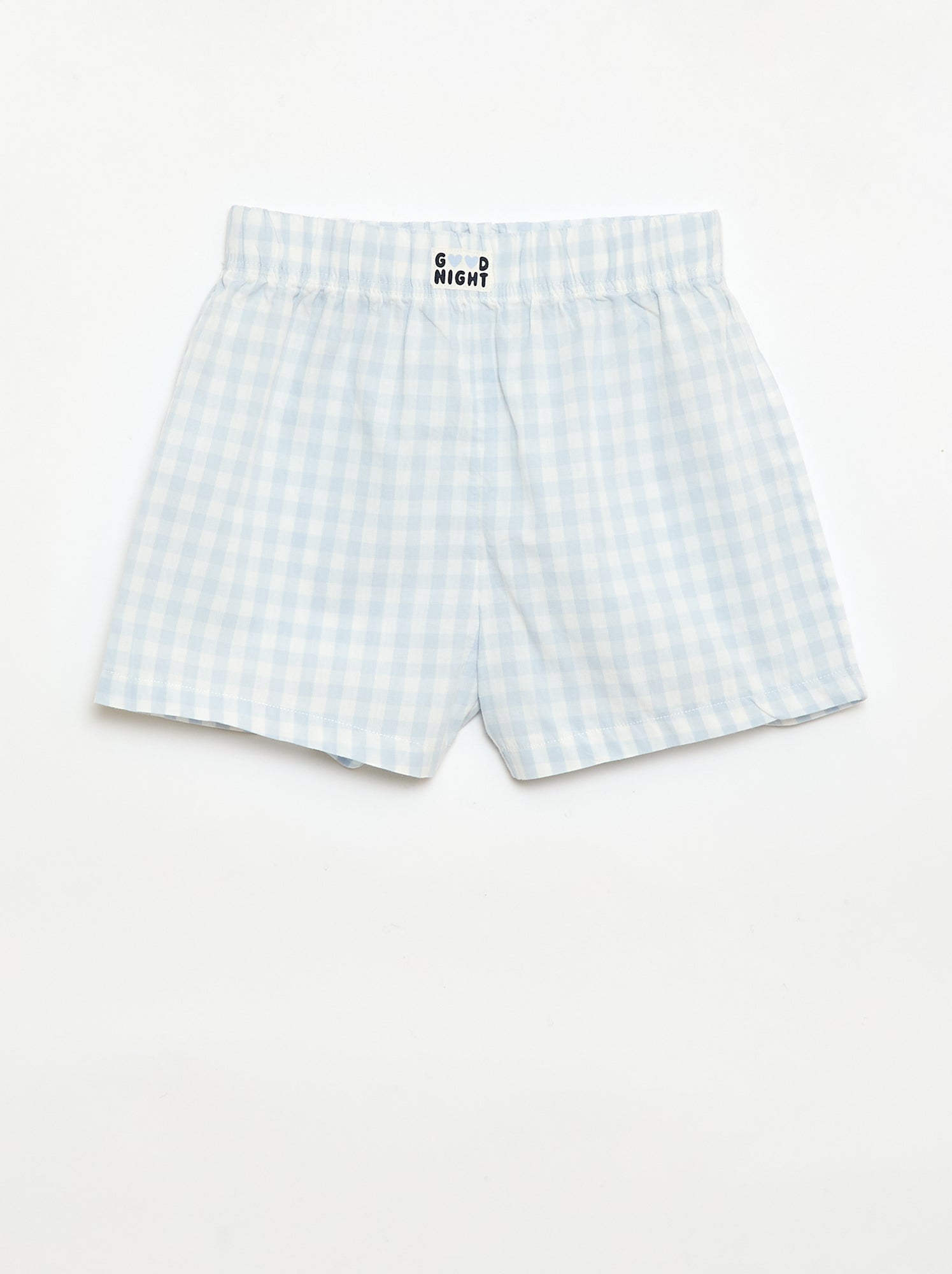 Ensemble de 2 shorts de nuit en popeline de coton - Bleu