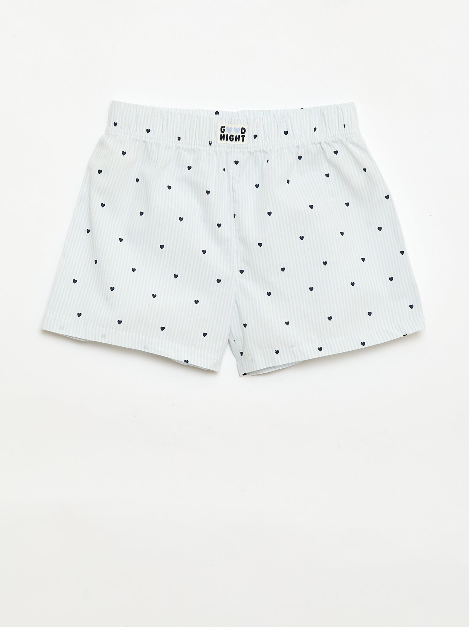 Ensemble de 2 shorts de nuit en popeline de coton - Bleu
