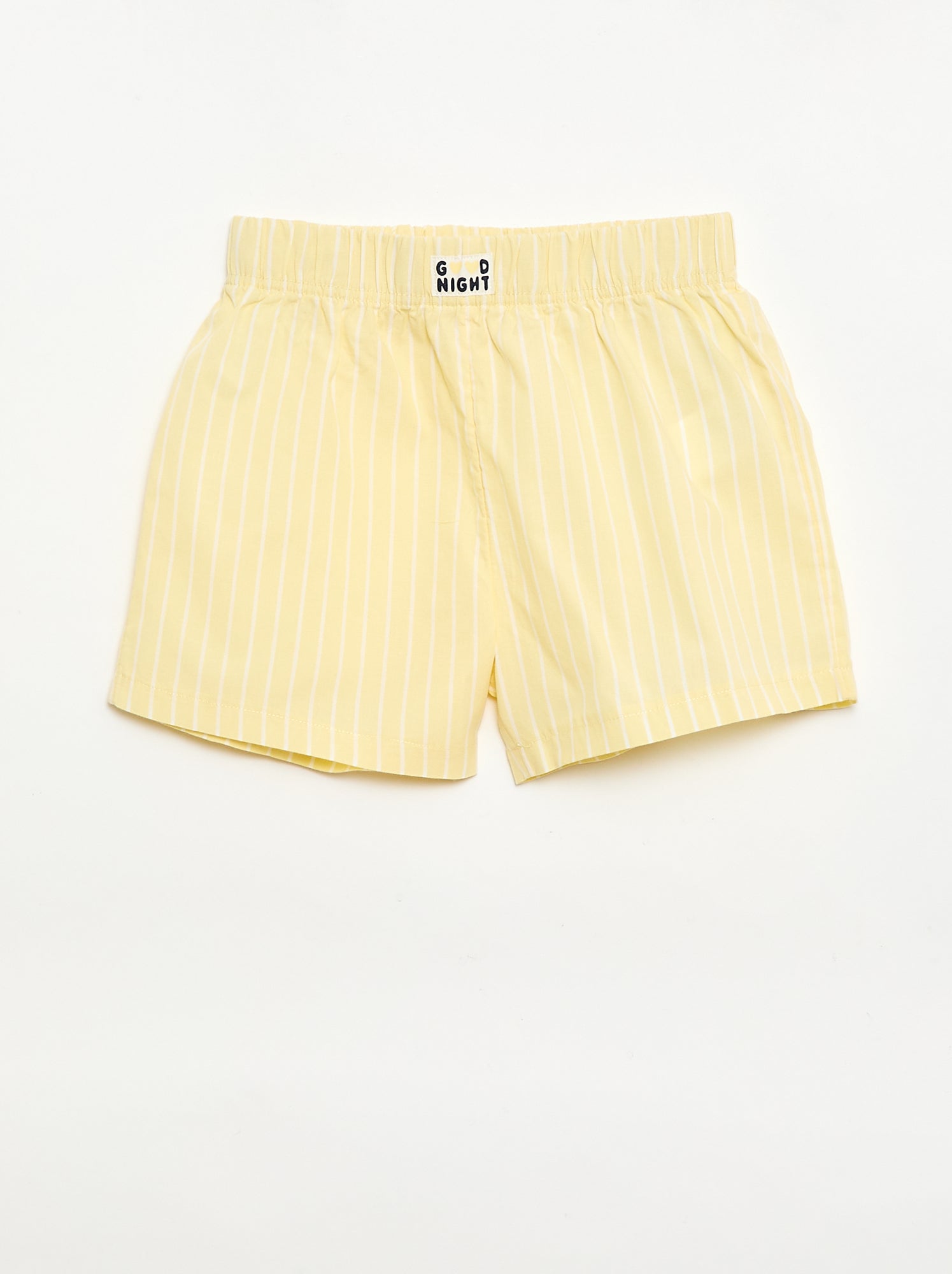 Ensemble de 2 shorts de nuit en popeline de coton - Jaune