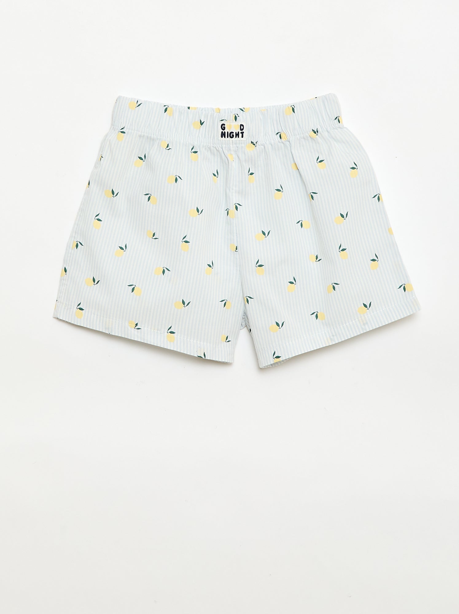 Ensemble de 2 shorts de nuit en popeline de coton - Jaune