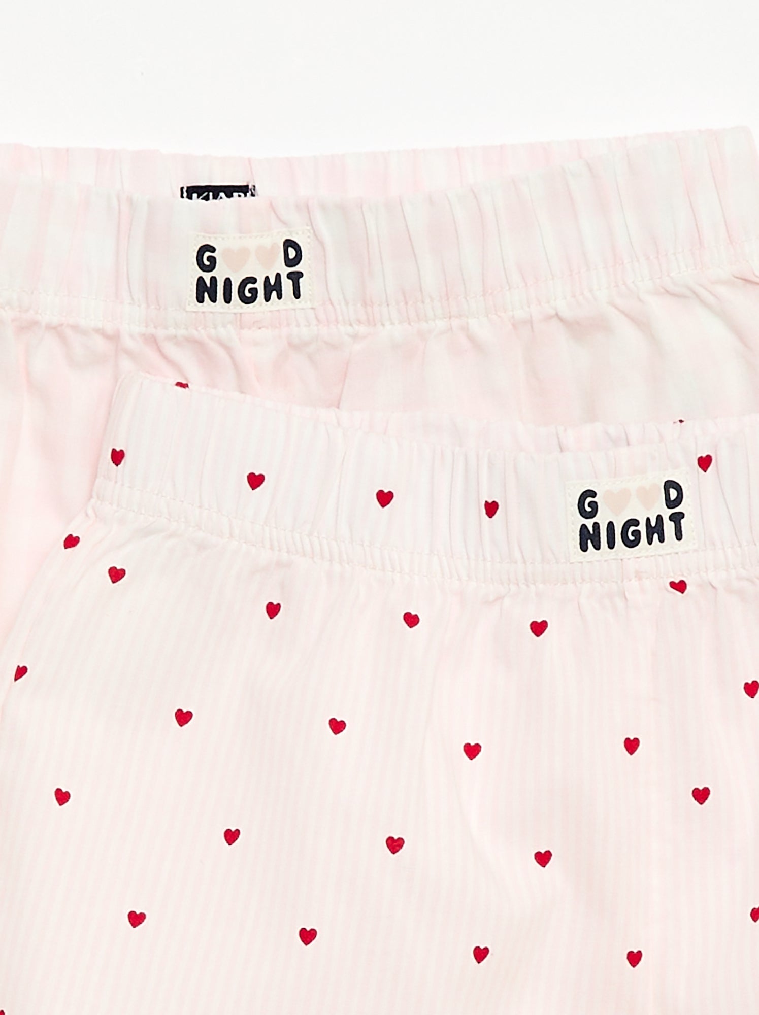Ensemble de 2 shorts de nuit en popeline de coton - Rose