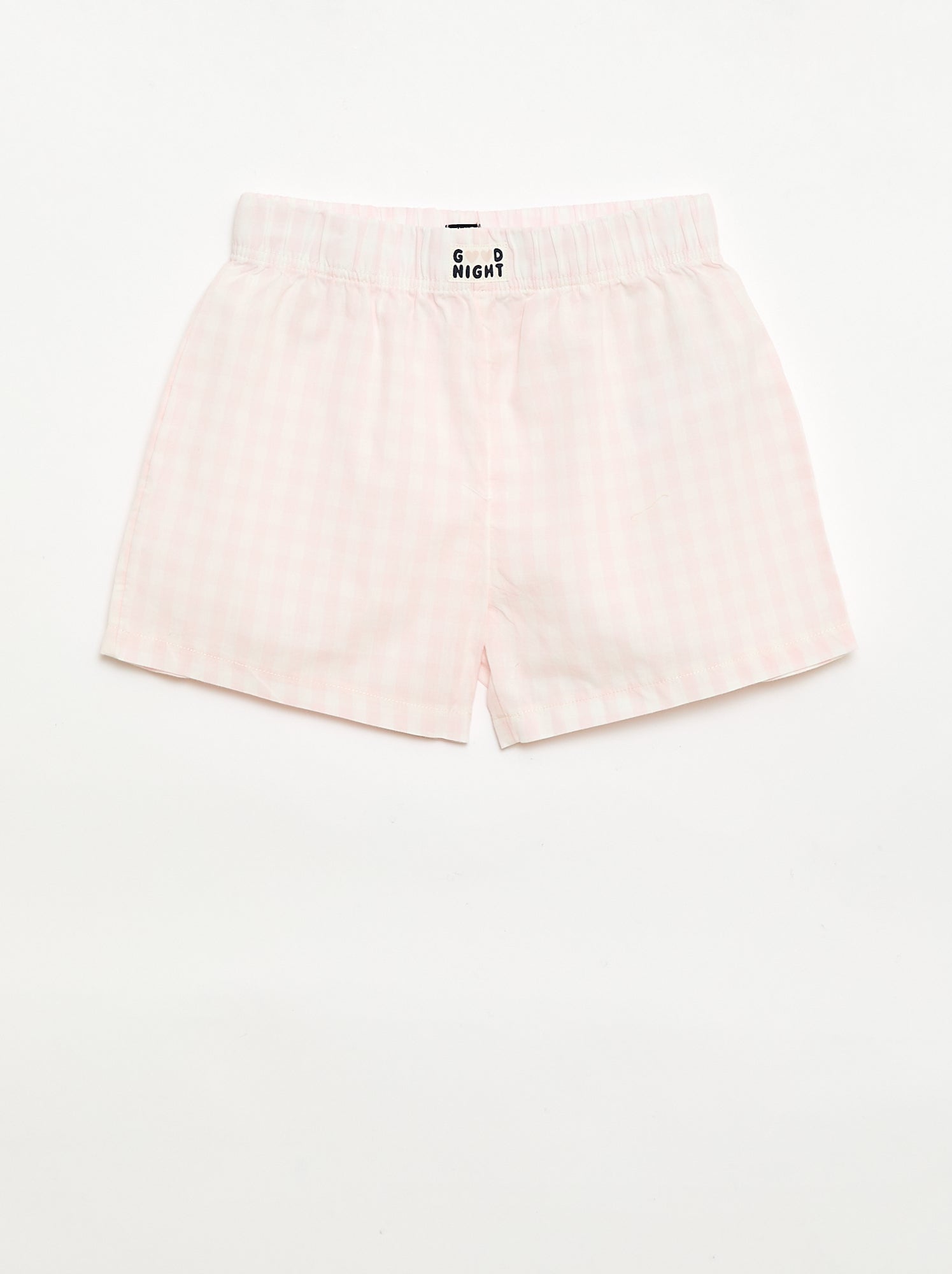 Ensemble de 2 shorts de nuit en popeline de coton - Rose