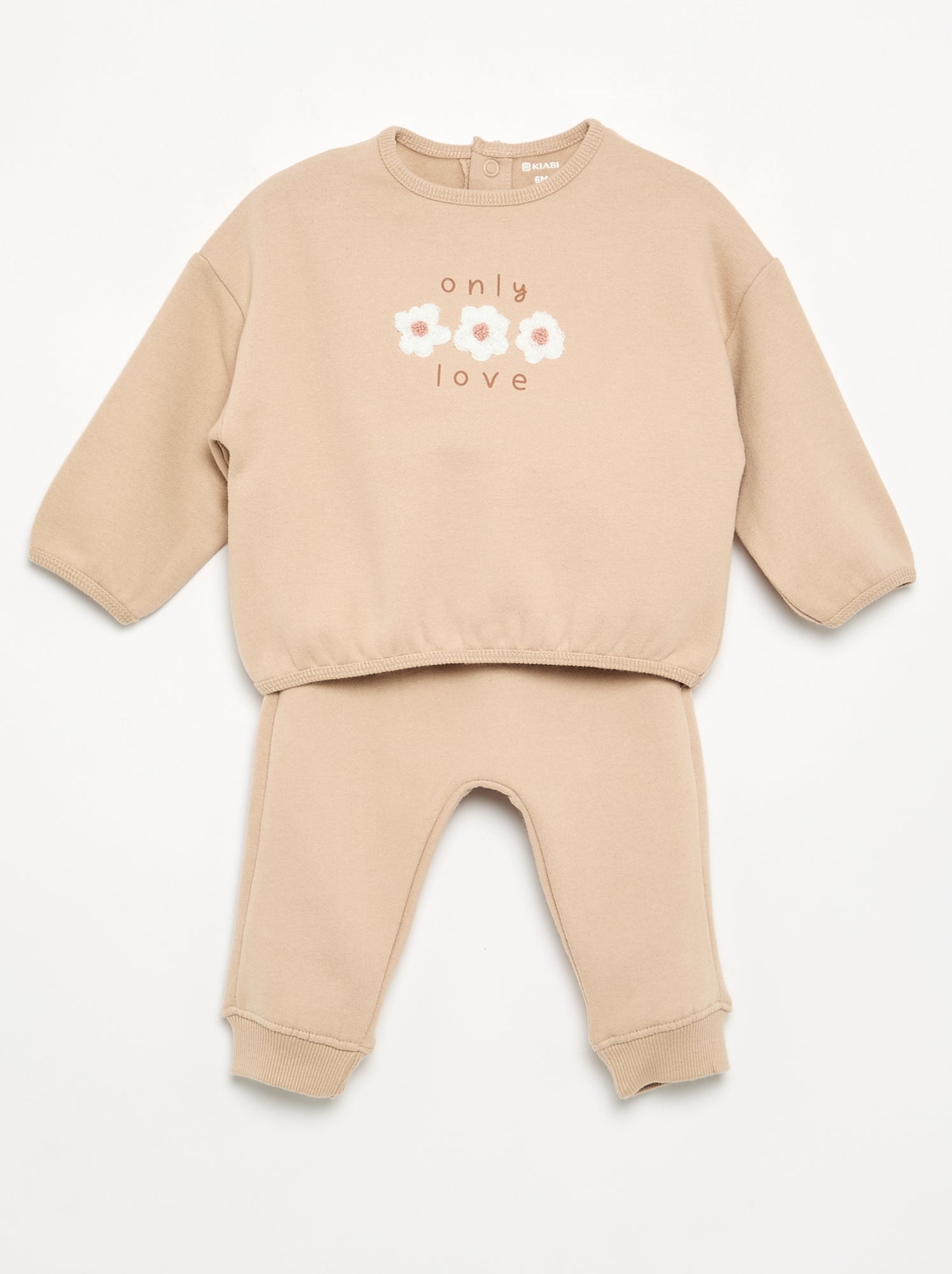 Ensemble de jogging 2 pièces - Sweat + pantalon - Beige